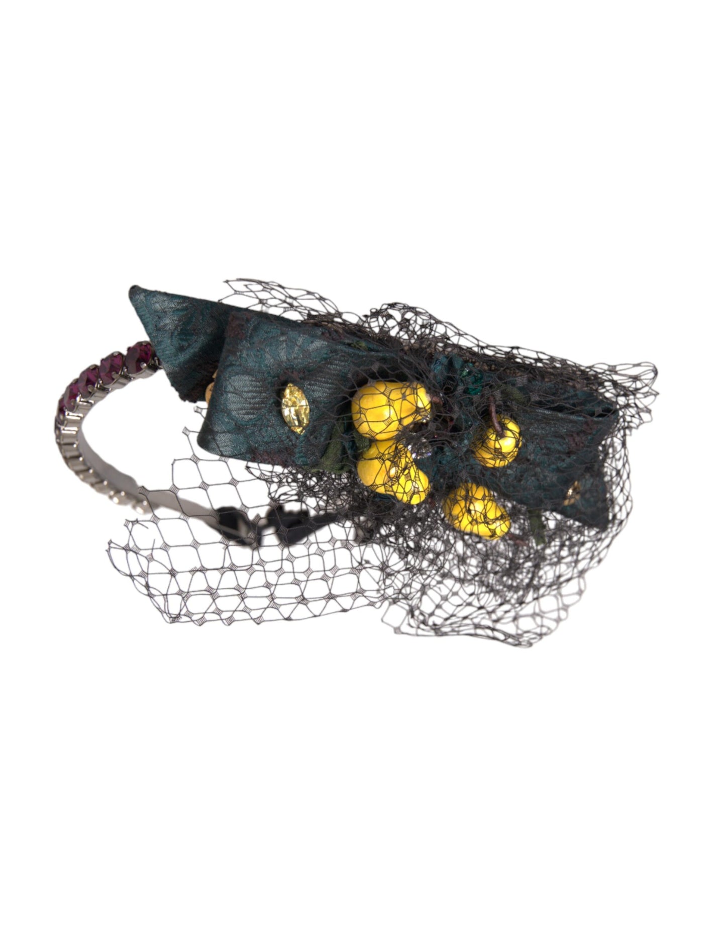 - Black Lemons Sicily Purple Crystal Net Headband Diadem