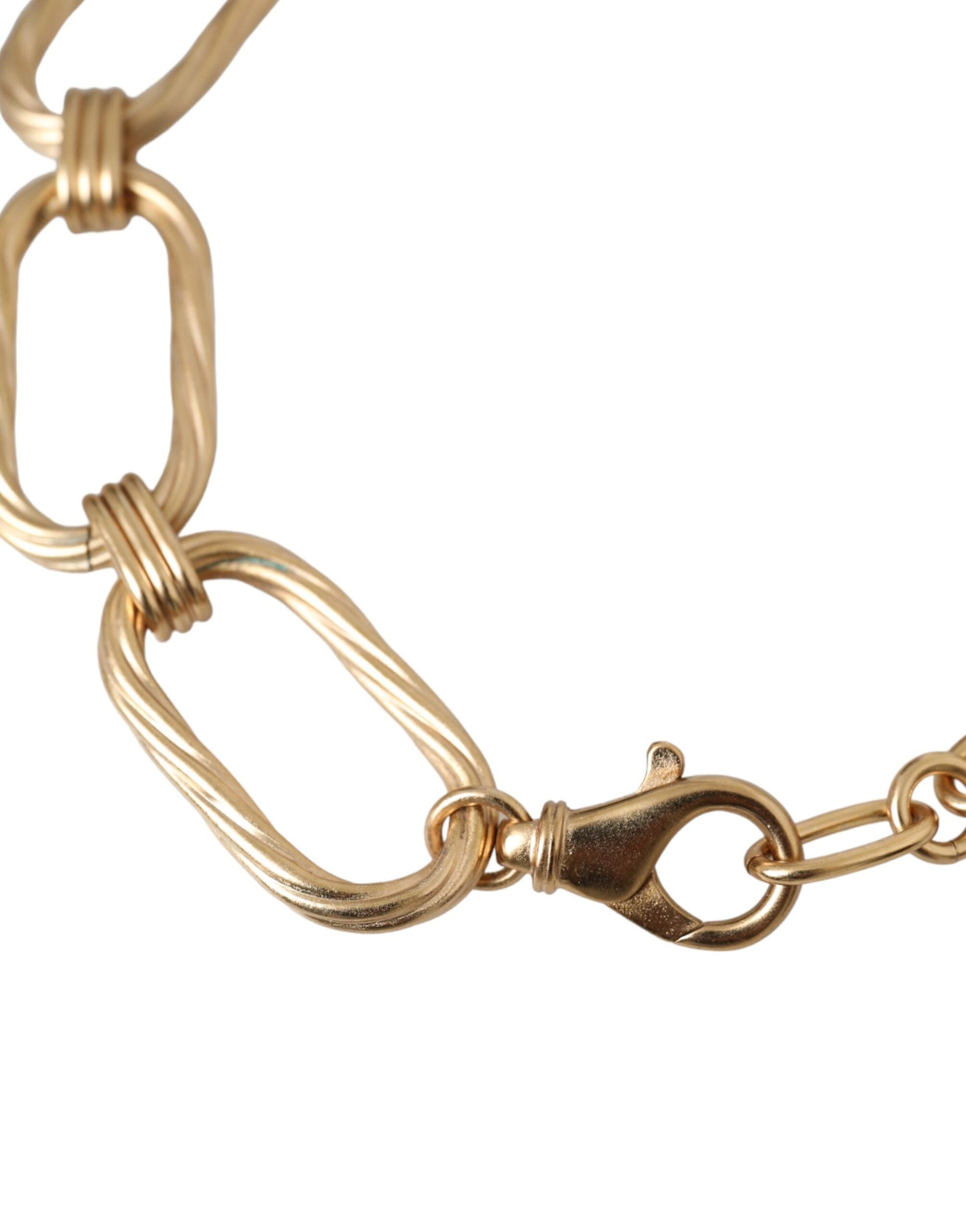 - Gold Tone Brass Large Link Chain Jewelry Necklace