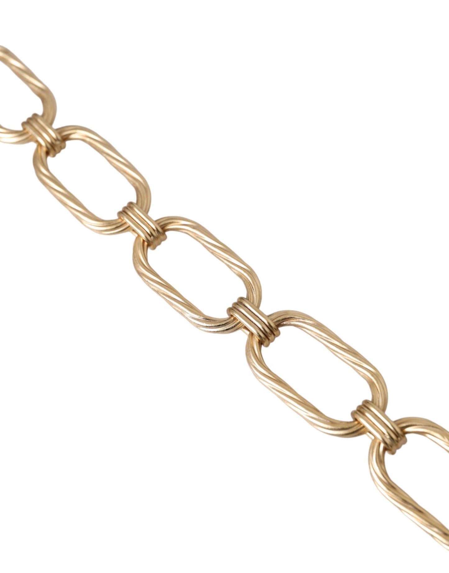 - Gold Tone Brass Large Link Chain Jewelry Necklace