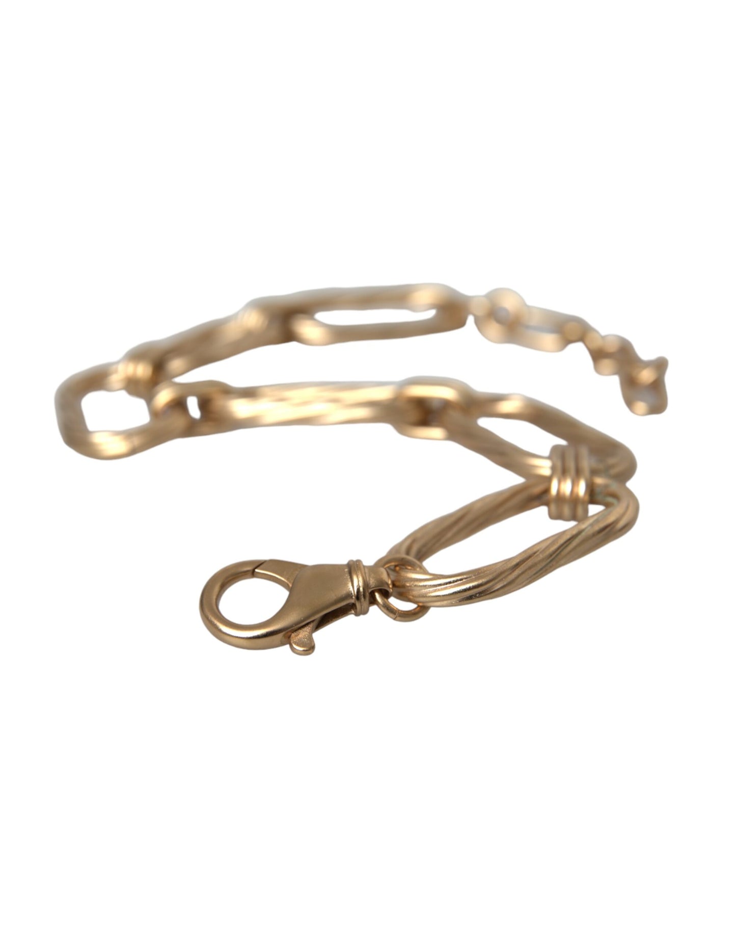 - Gold Tone Brass Large Link Chain Jewelry Necklace