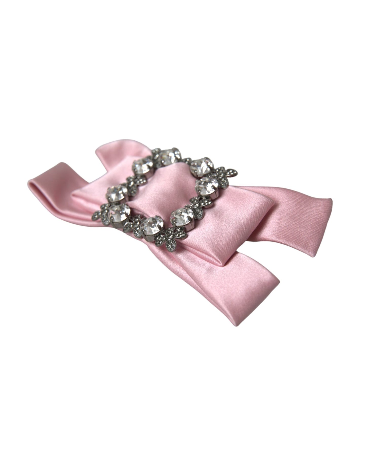 - Pink Satin Crystal Jewelry Brooch Hair Pin