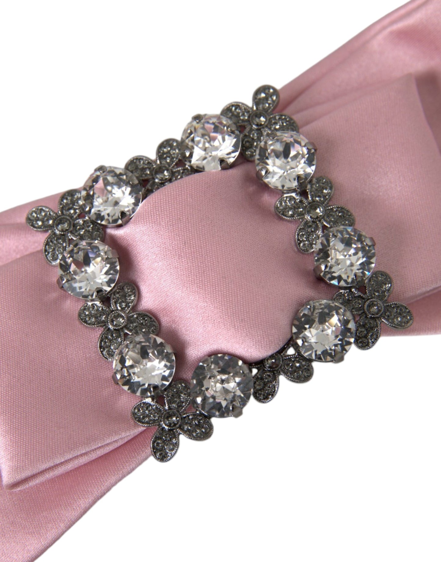 - Pink Satin Crystal Jewelry Brooch Hair Pin