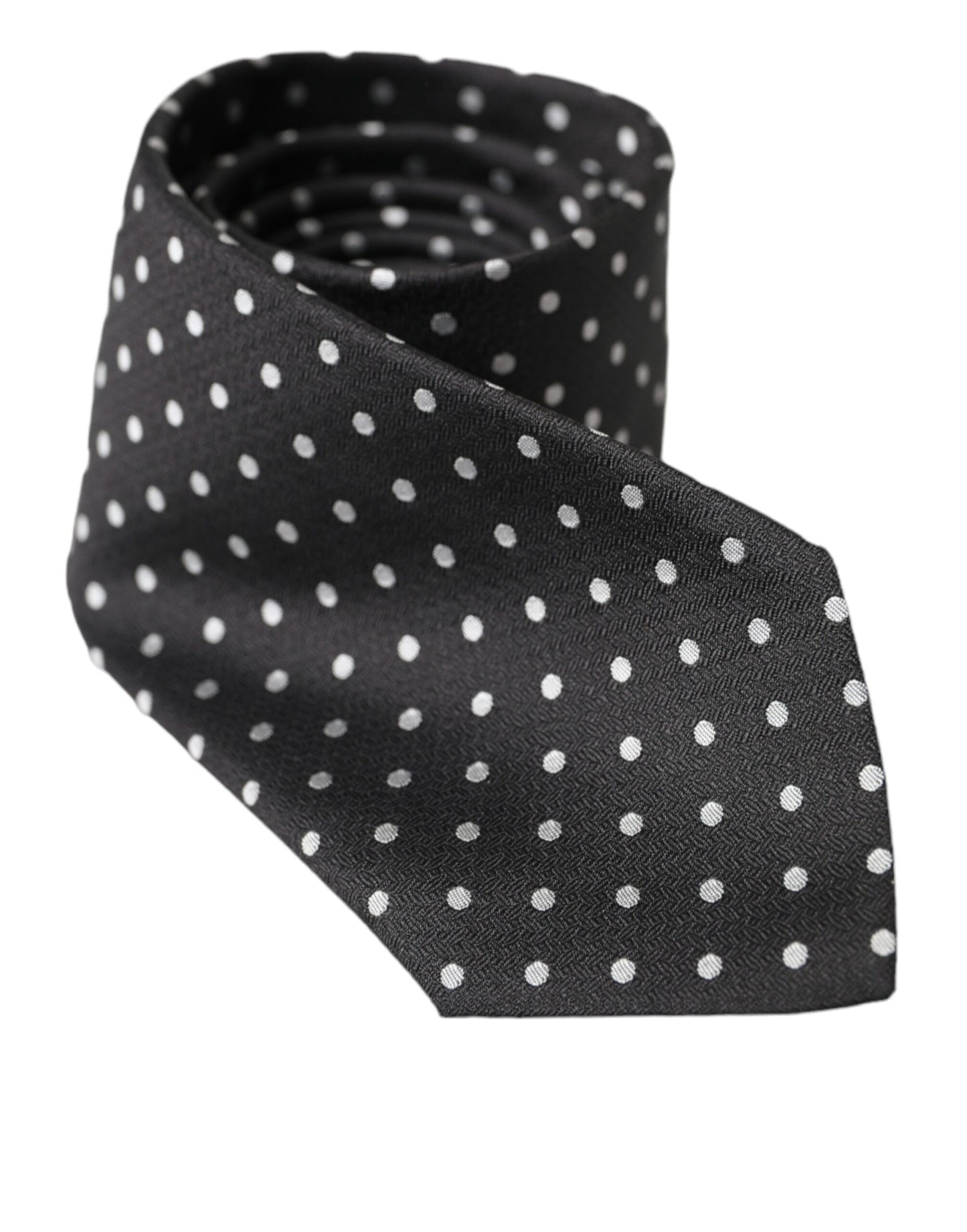 - Black White Polka Dots 100% Silk Necktie Face Mask