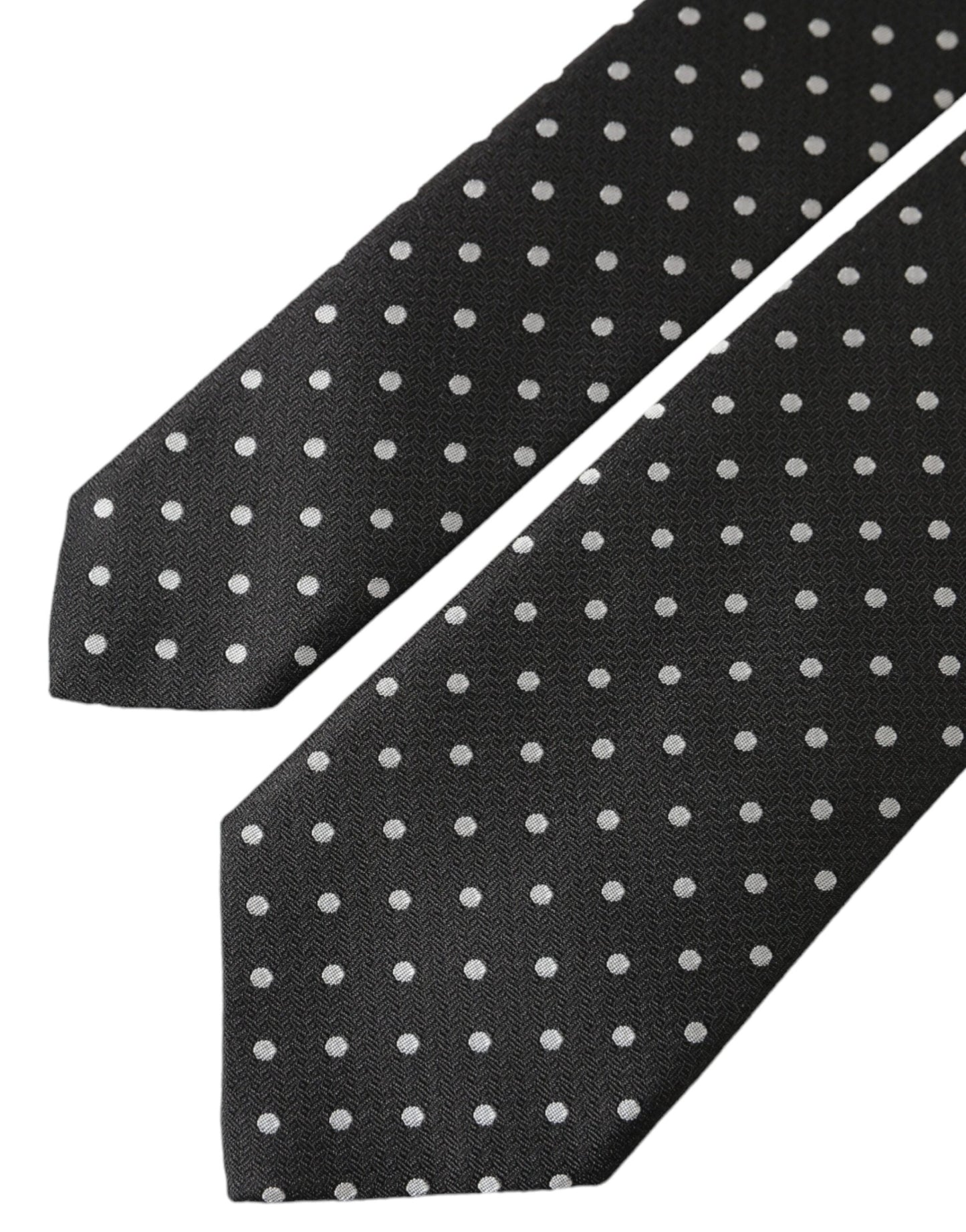 - Black White Polka Dots 100% Silk Necktie Face Mask