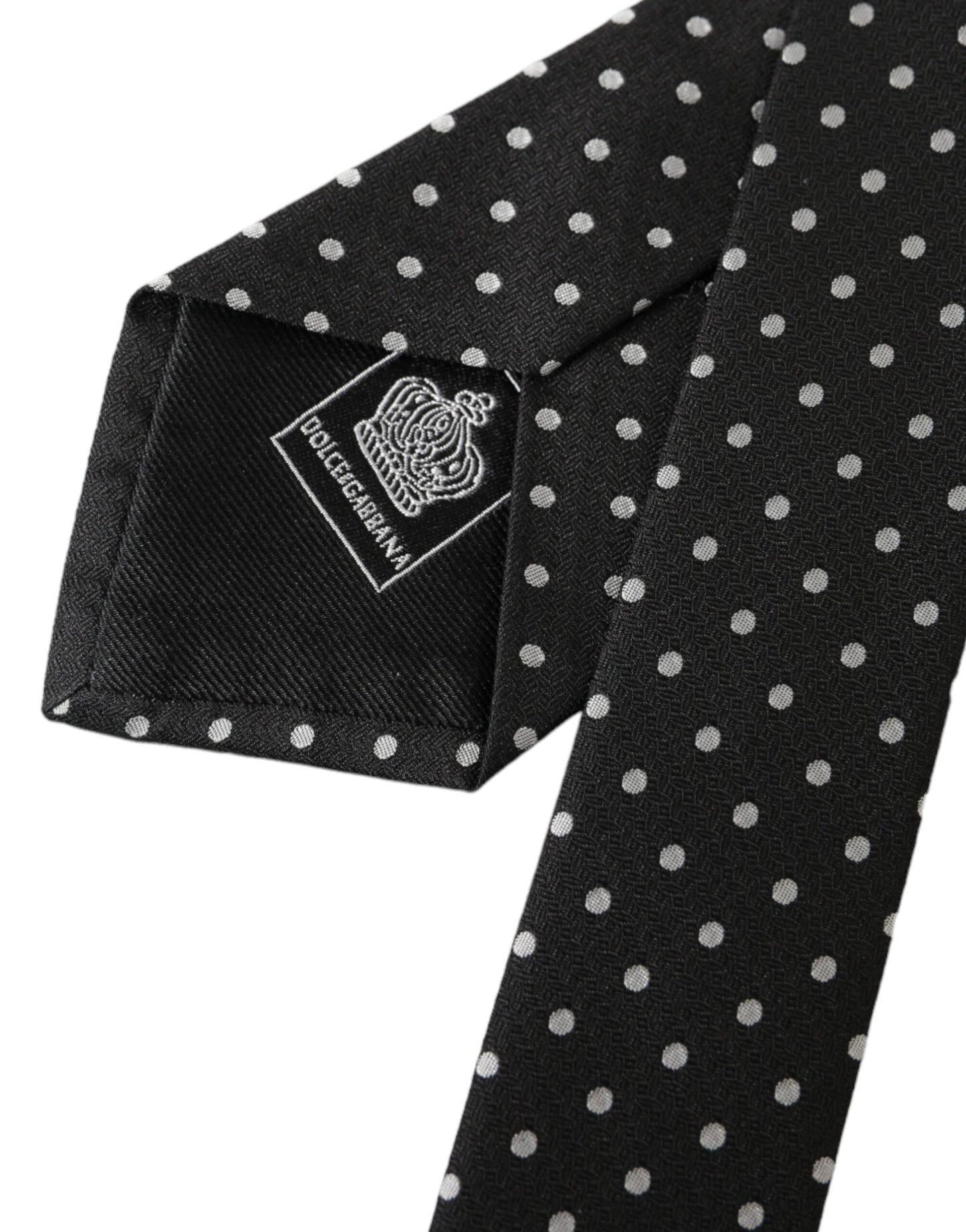 - Black White Polka Dots 100% Silk Necktie Face Mask