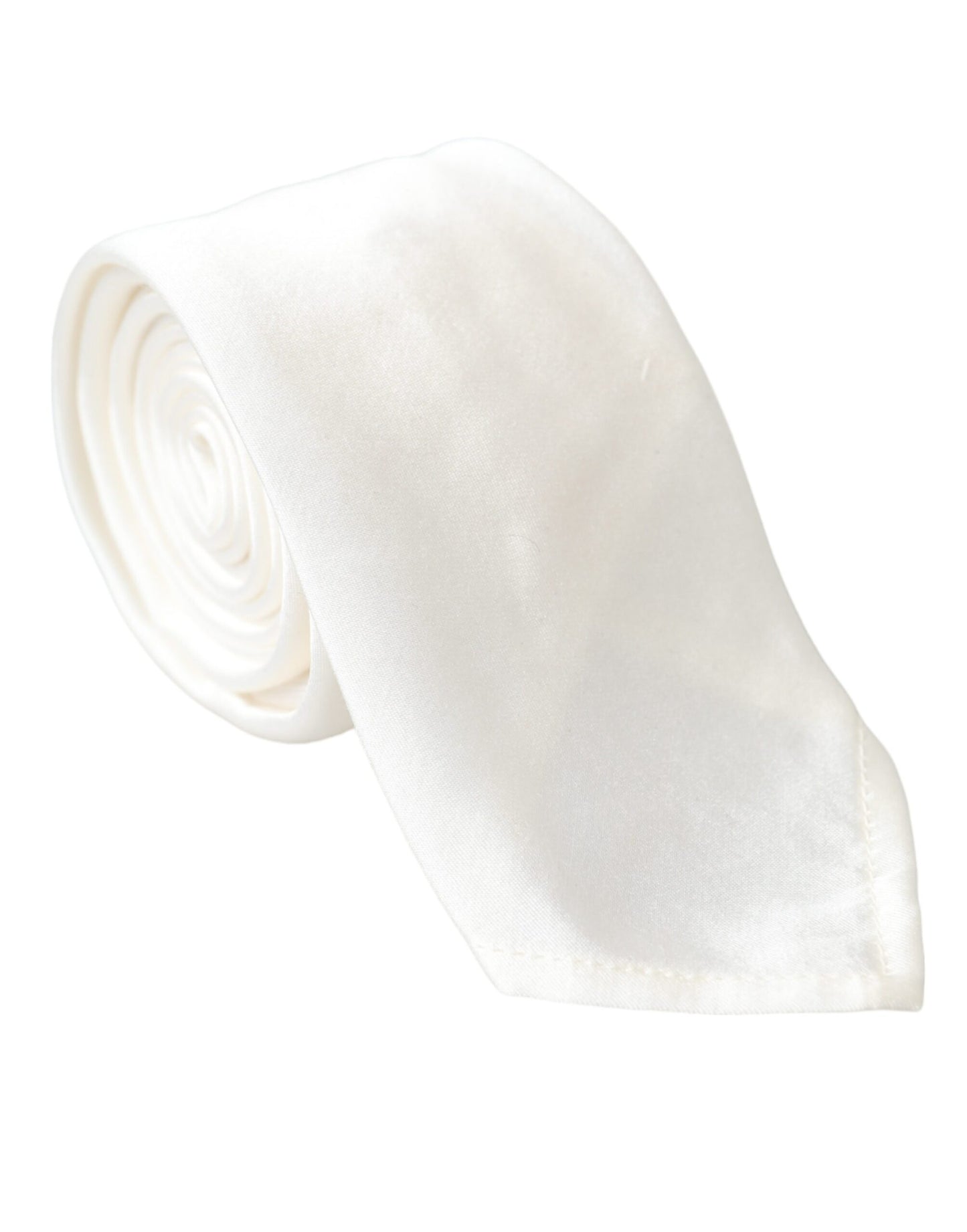 - White Silk Blend Adjustable Tie Men