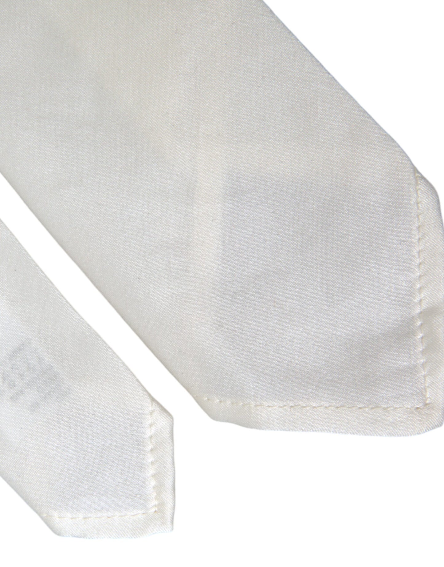 - White Silk Blend Adjustable Tie Men