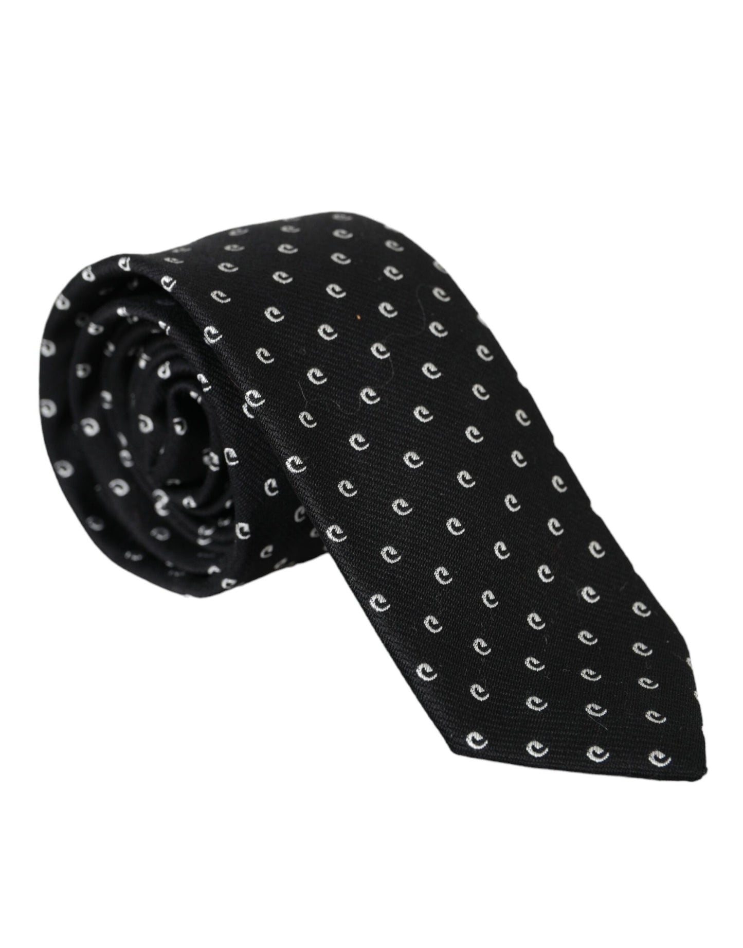 - Black Logo Cotton Blend Adjustable Tie