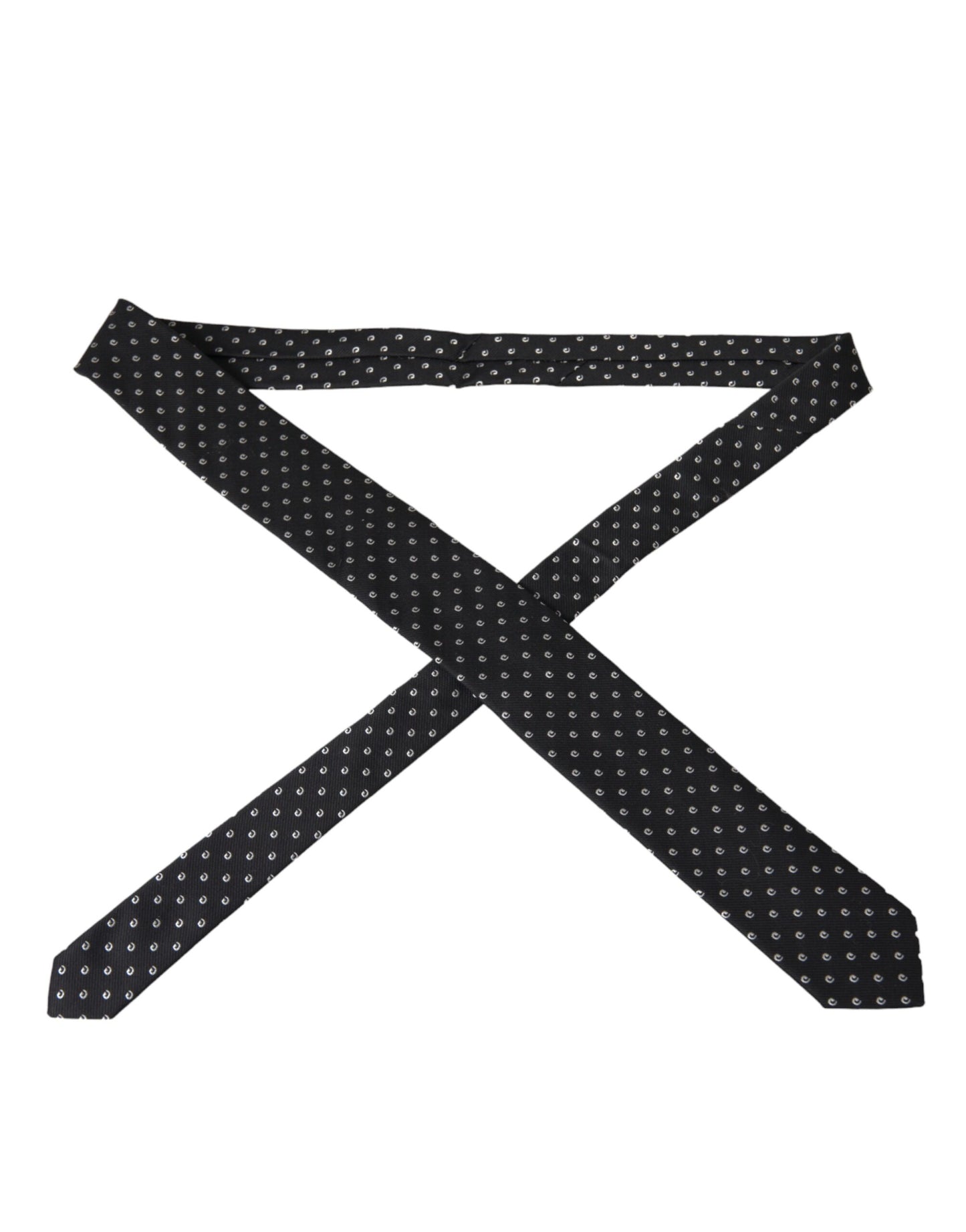 - Black Logo Cotton Blend Adjustable Tie