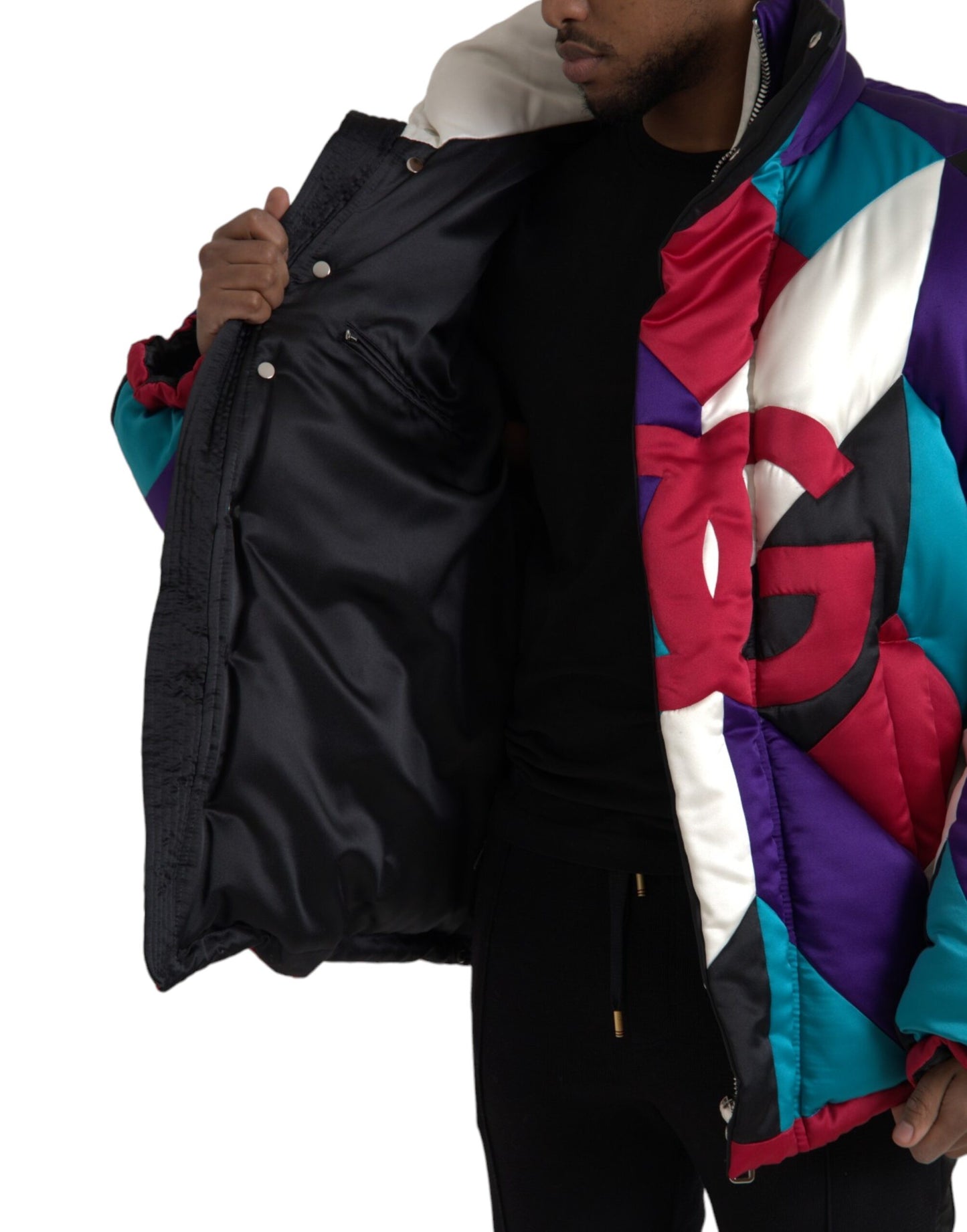 Multicolor Logo Windbreaker Puffer Jacket - The Luxe Alliance