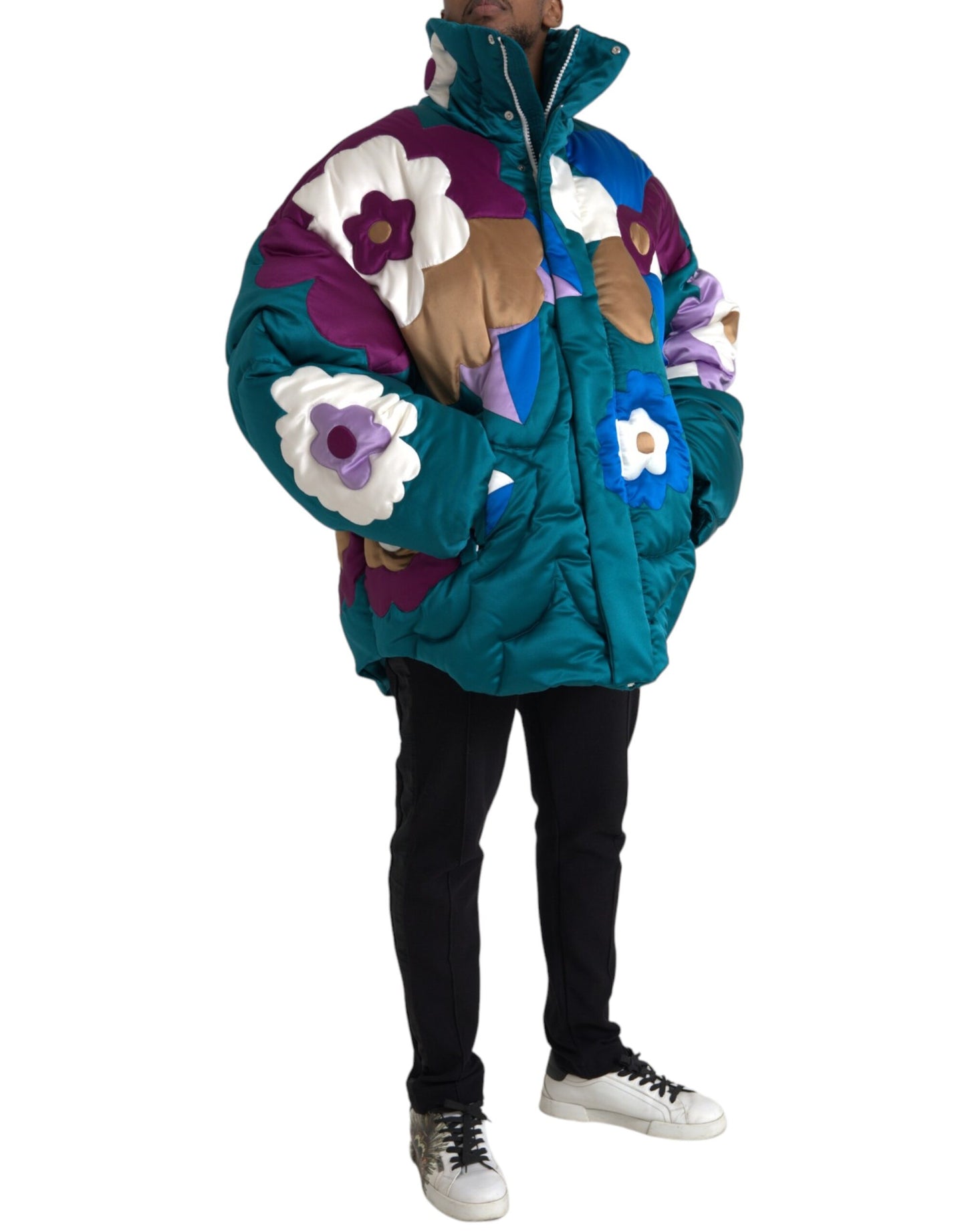 Multicolor Floral Windbreaker Puffer Jacket - The Luxe Alliance