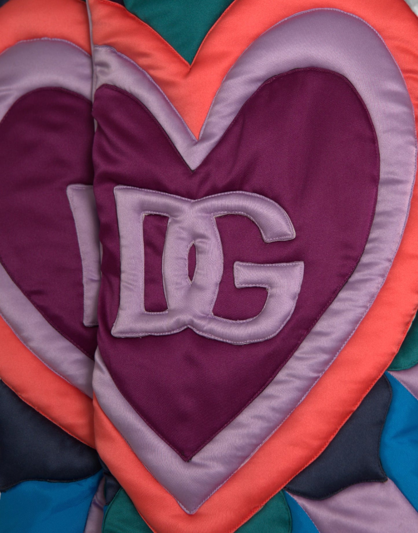 Multicolor Heart Logo Hooded Puffer Jacket - The Luxe Alliance