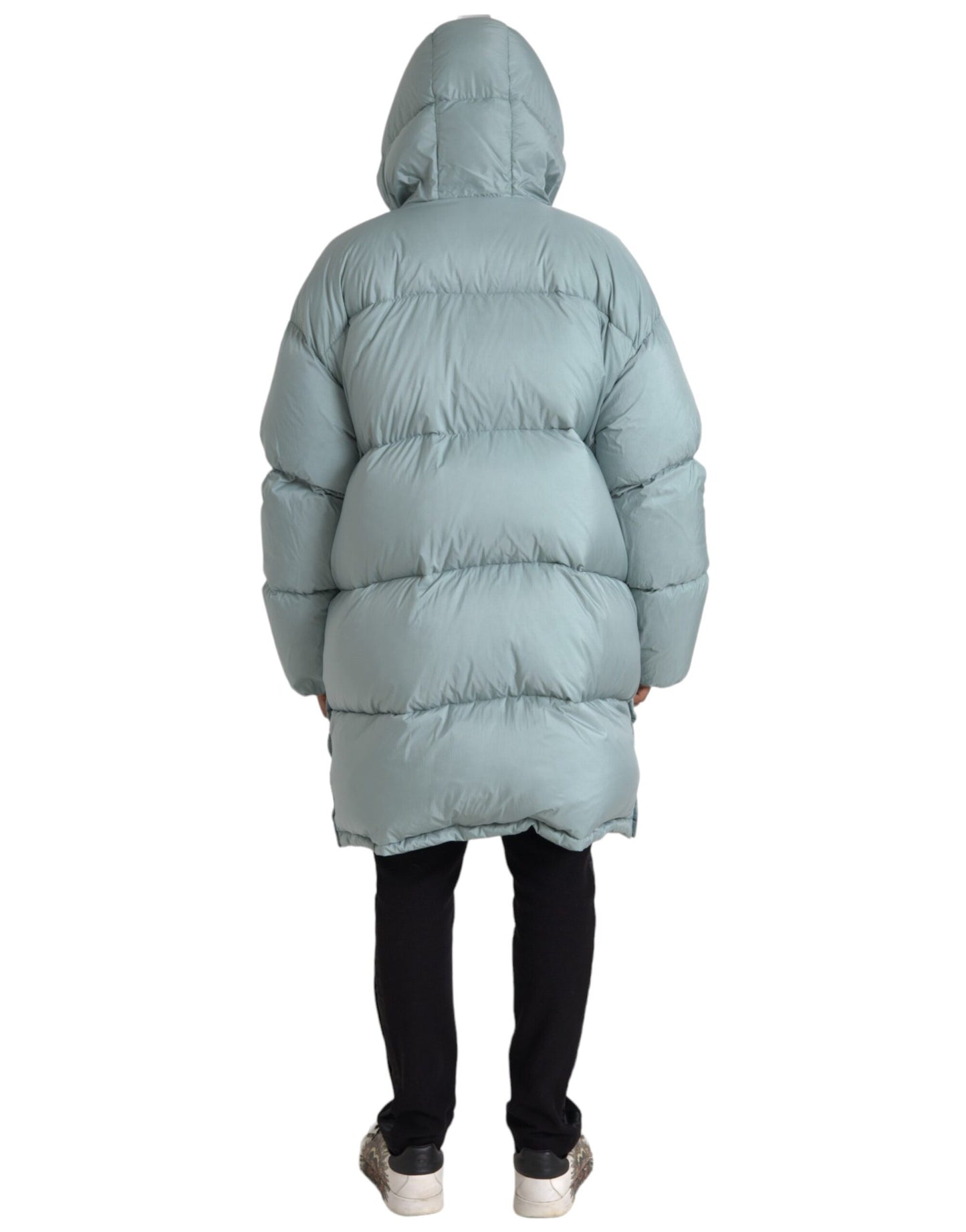 Light Blue Quilted Hooded Puffer Jacket Men - The Luxe Alliance