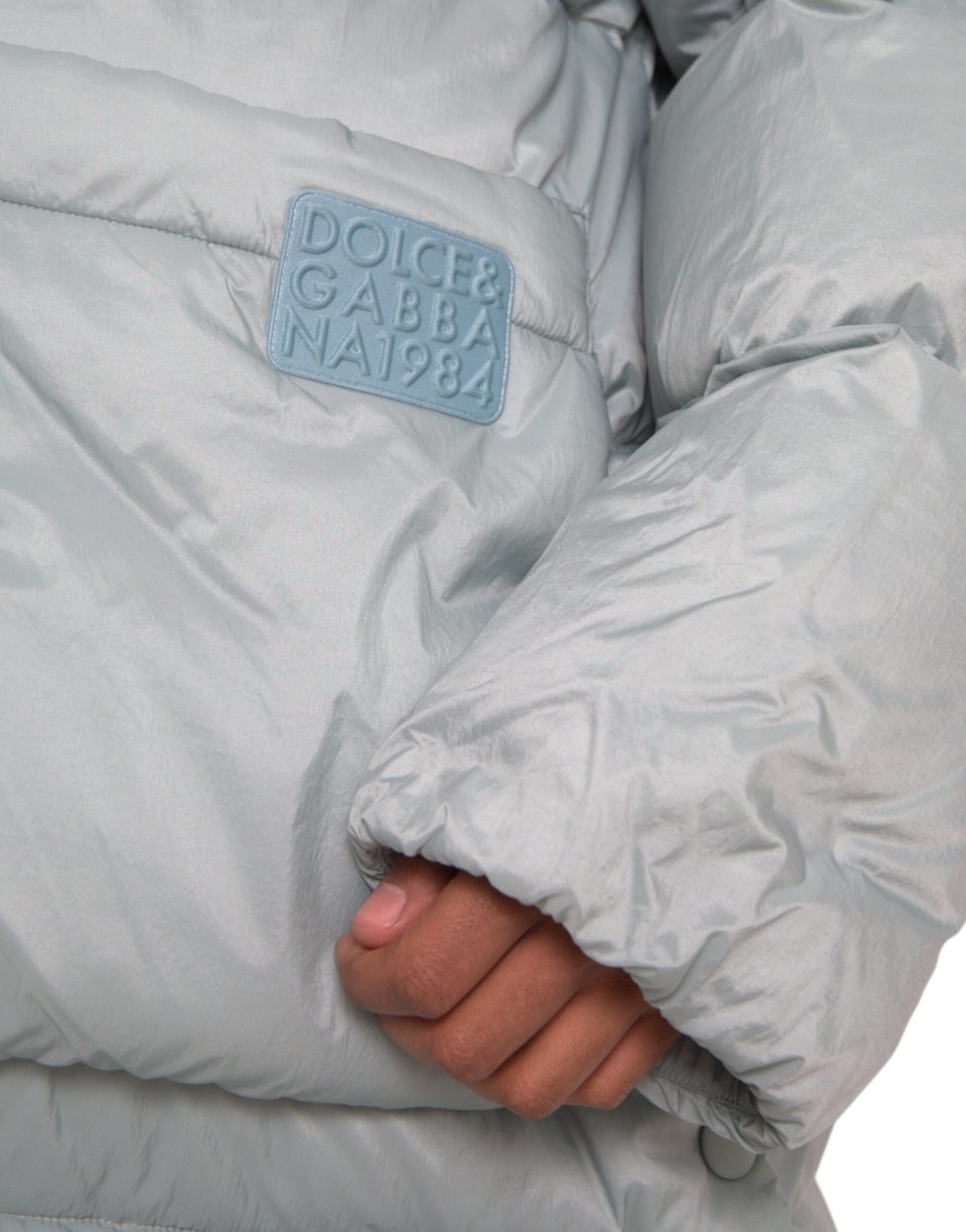 Light Blue Quilted Hooded Puffer Jacket Men - The Luxe Alliance