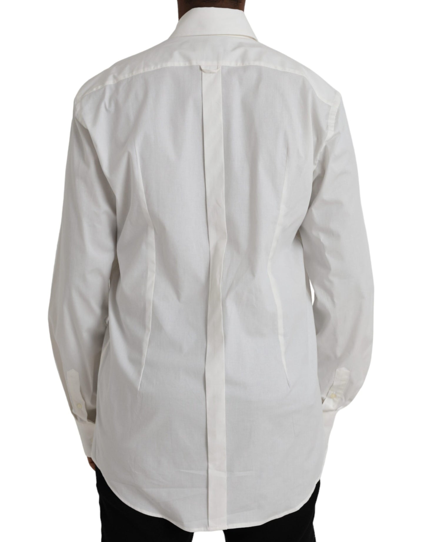 - White Cotton Dress Slim Fit GOLD Shirt