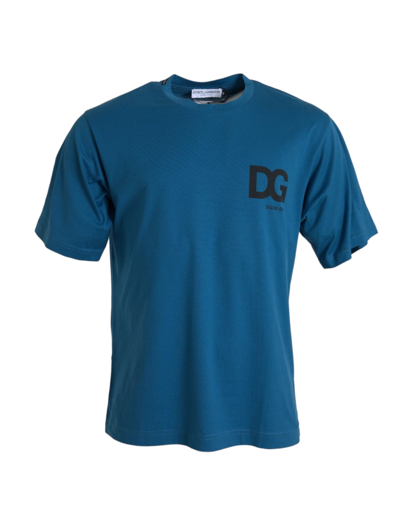 - Blue Logo Round Neck Short Sleeves T-shirt