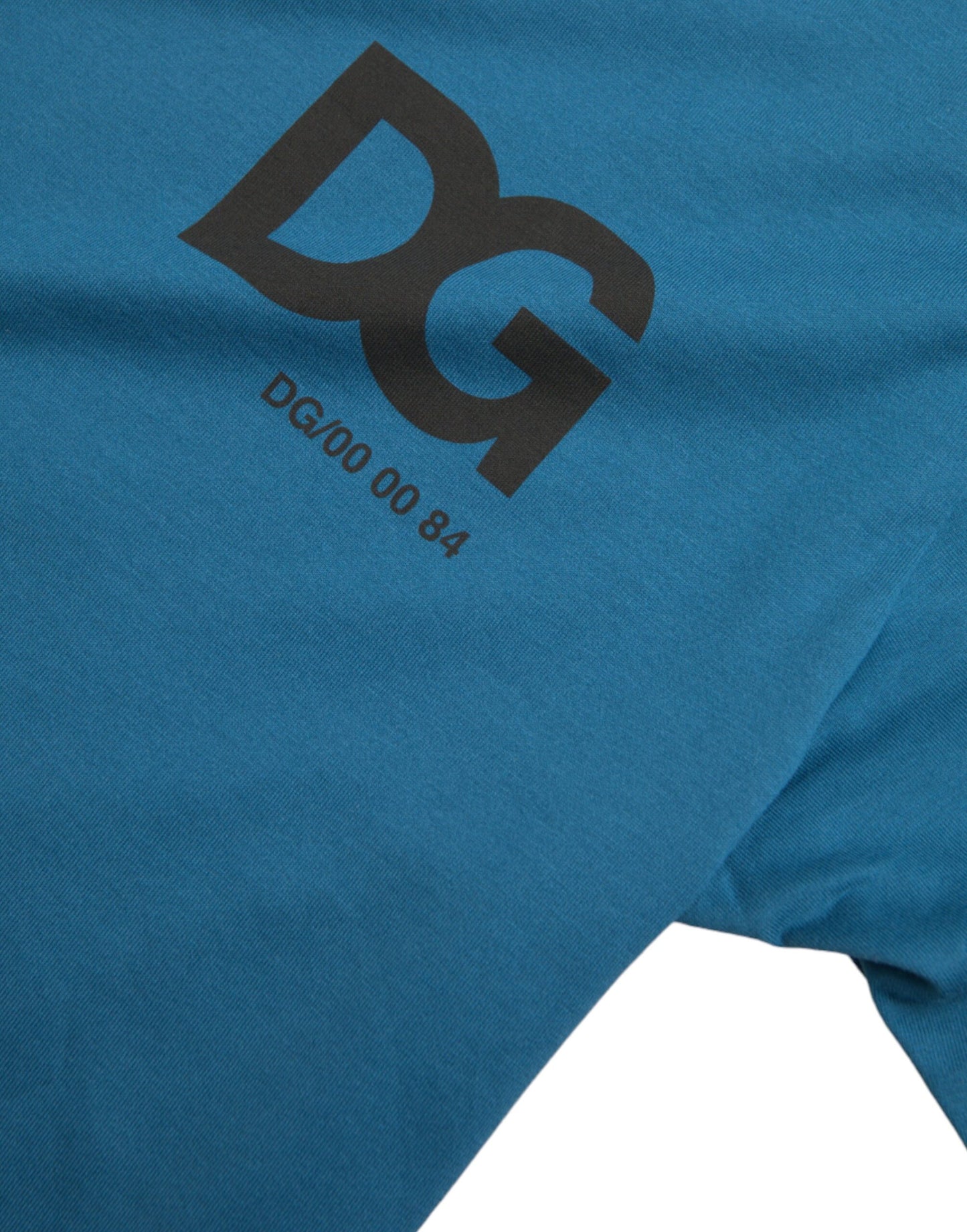 - Blue Logo Round Neck Short Sleeves T-shirt