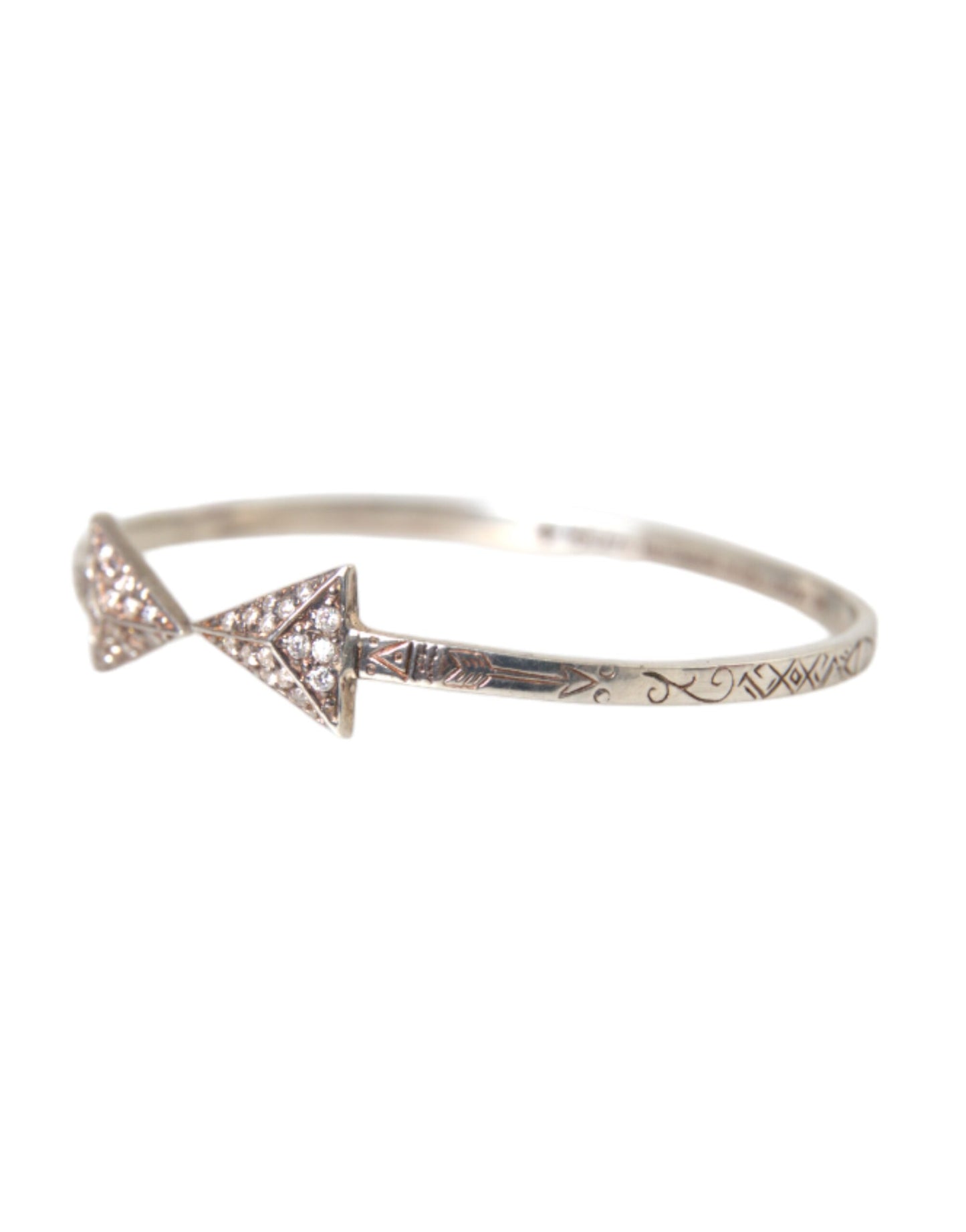 Arrow Crystal 925 Silver Bangle Bracelet Women - The Luxe Alliance