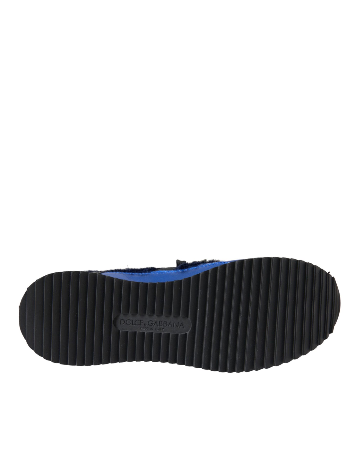 - Blue Black Calf Hair Leather Sneakers Shoes