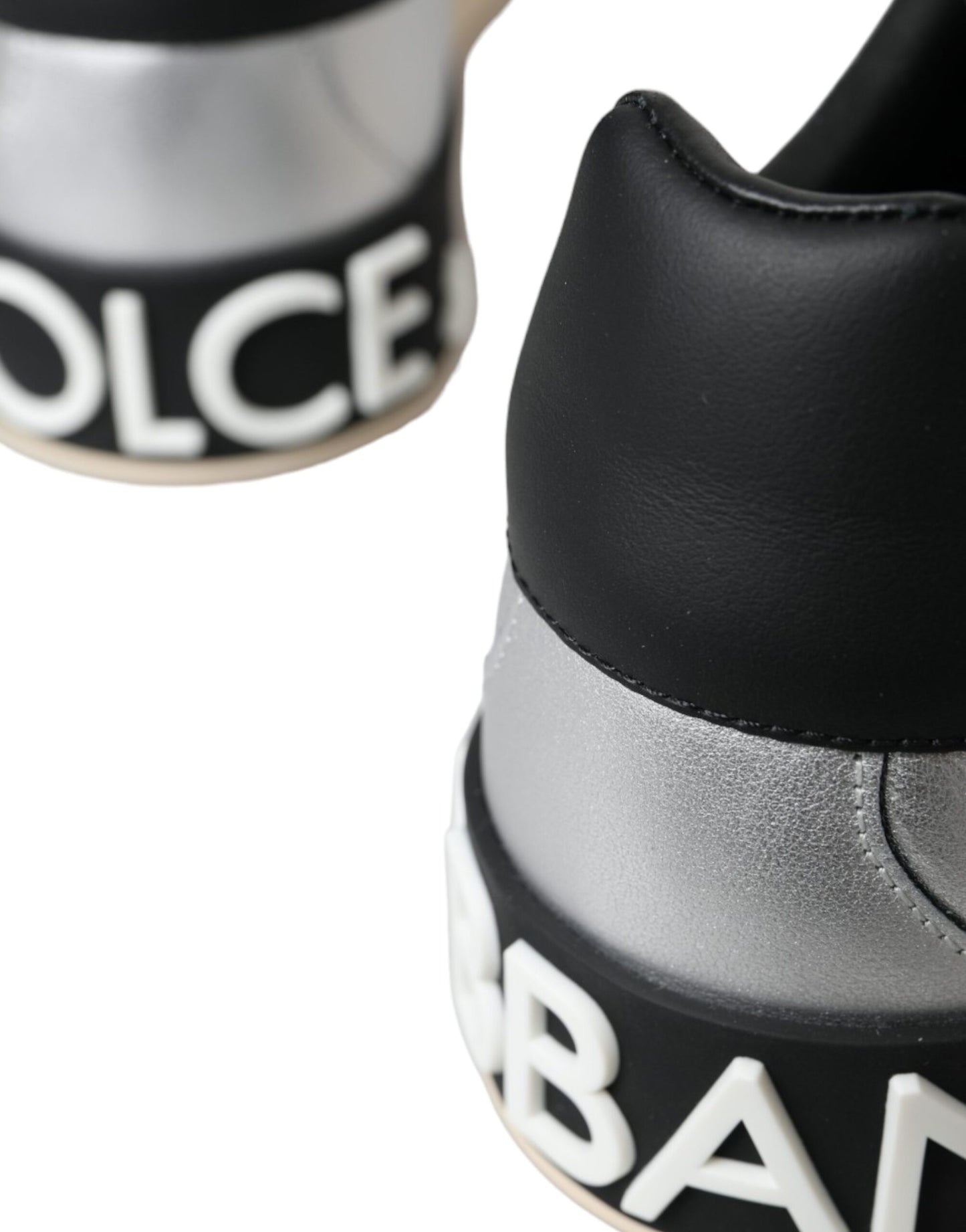 - Silver Portofino Calf Leather Sneakers Men Shoes