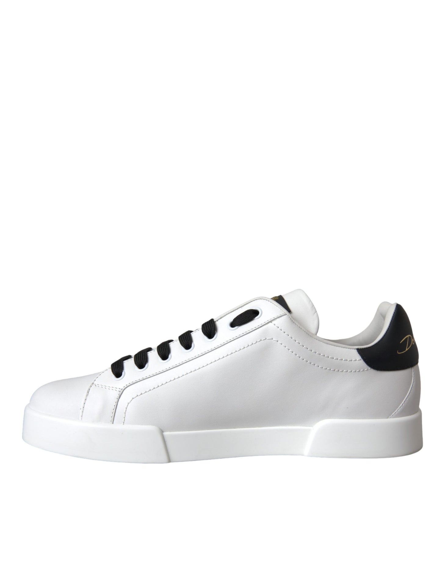 Dolce & Gabbana White Leather DG Logo Casual Low Top Sneakers