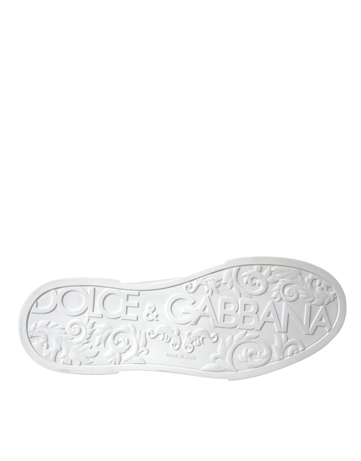 Dolce & Gabbana White Leather DG Logo Casual Low Top Sneakers