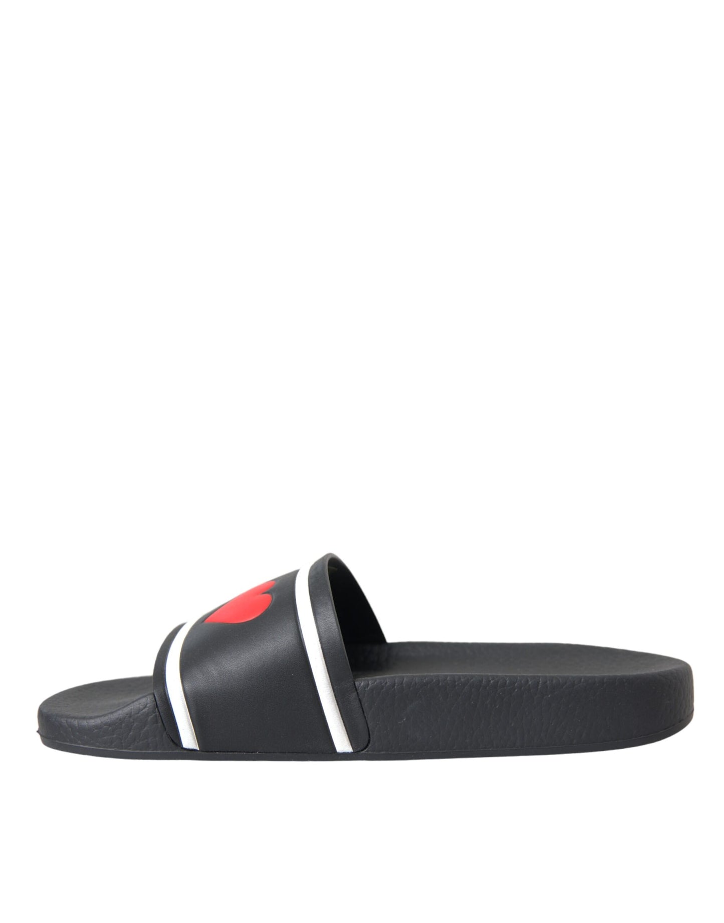 - Black Leather I Love D&G Sandals Slides Shoes