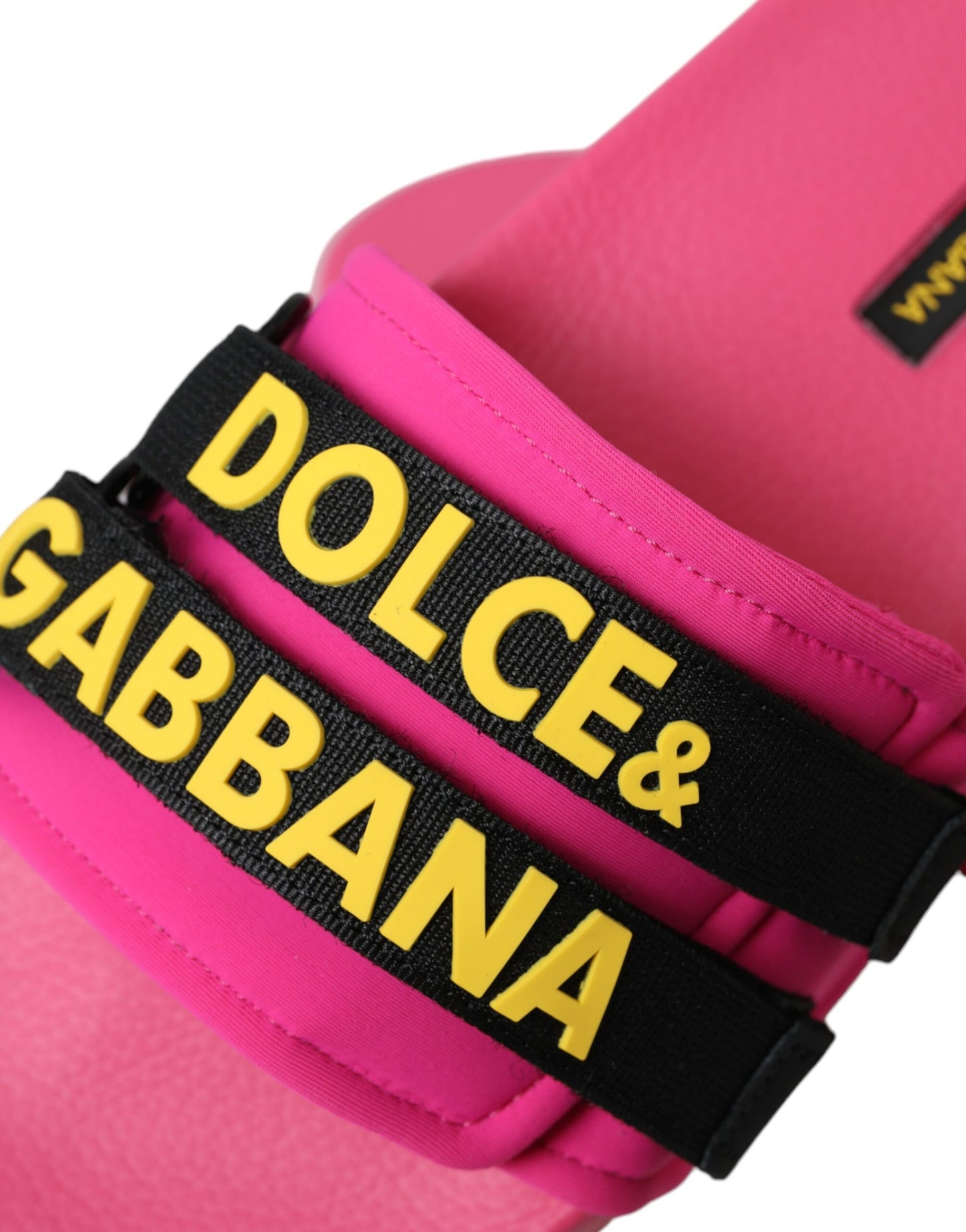 - Pink Black Logo Beachwear Flats Sandals Shoes