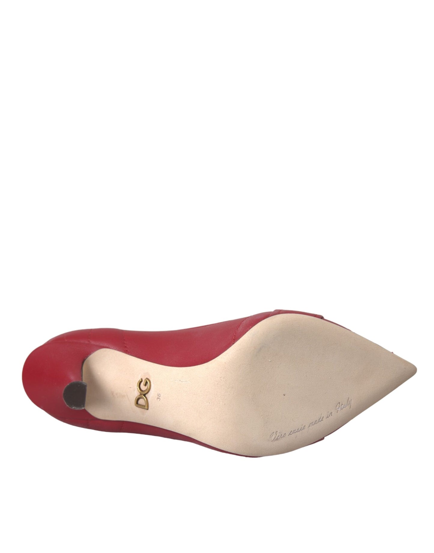 - Red Devotion Leather Heels Pumps Shoes