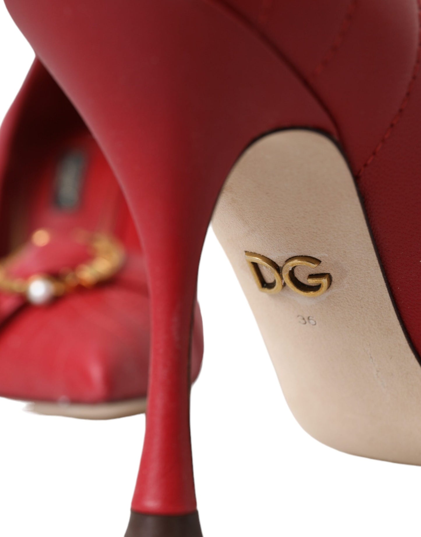 - Red Devotion Leather Heels Pumps Shoes
