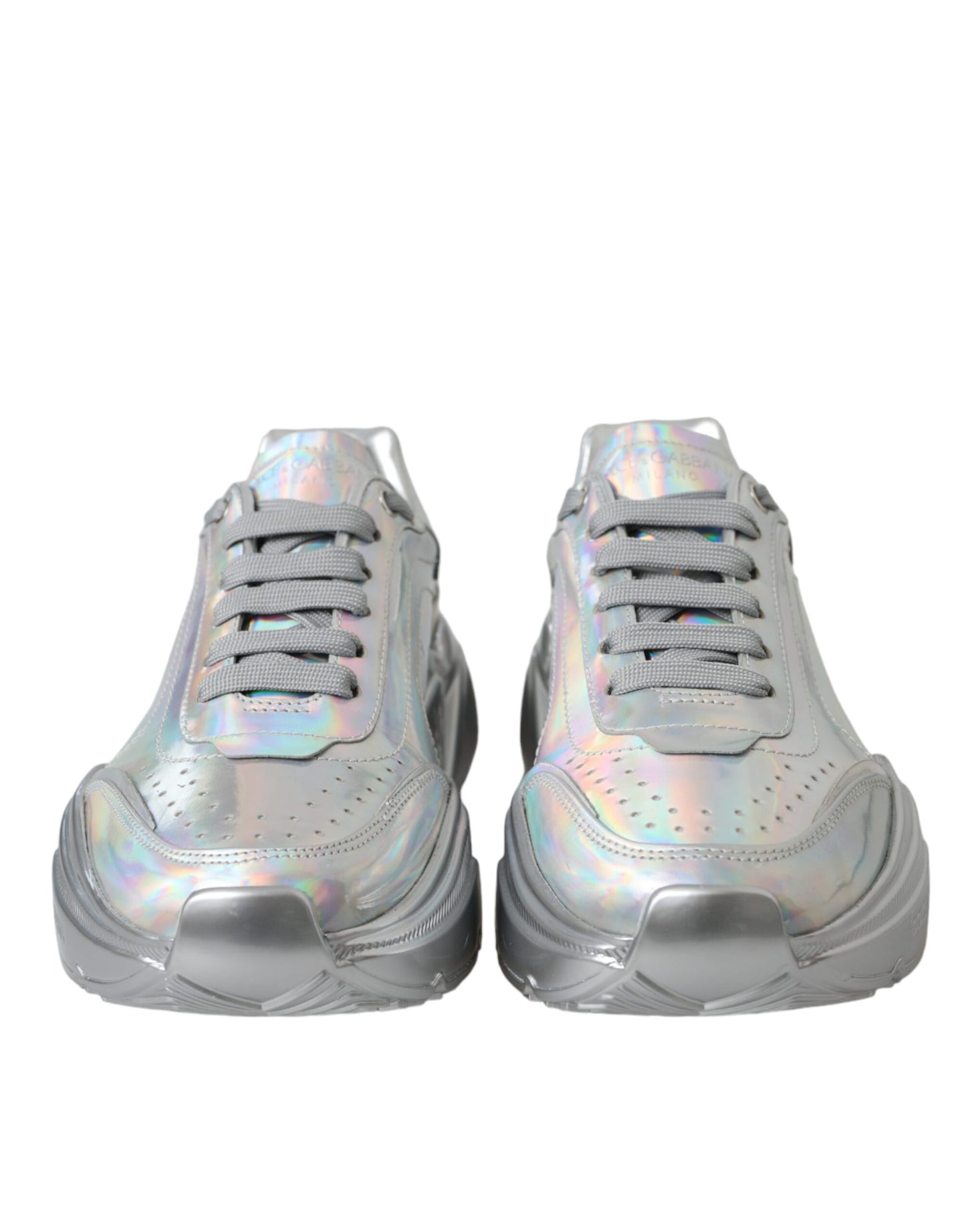 - Silver Iridescent DAYMASTER Leather Sneakers Shoes