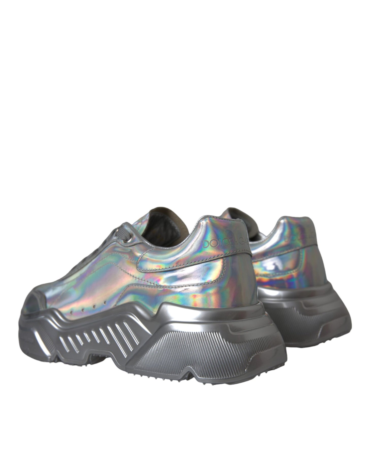 - Silver Iridescent DAYMASTER Leather Sneakers Shoes