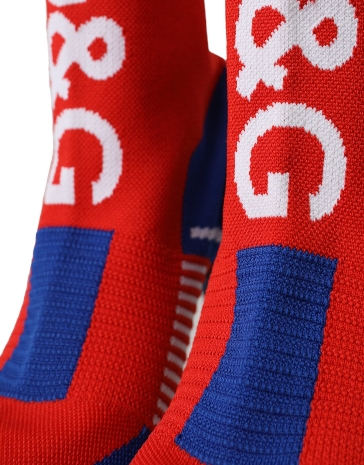 Dolce & Gabbana Red Blue Stretch Sock Style Short Boots