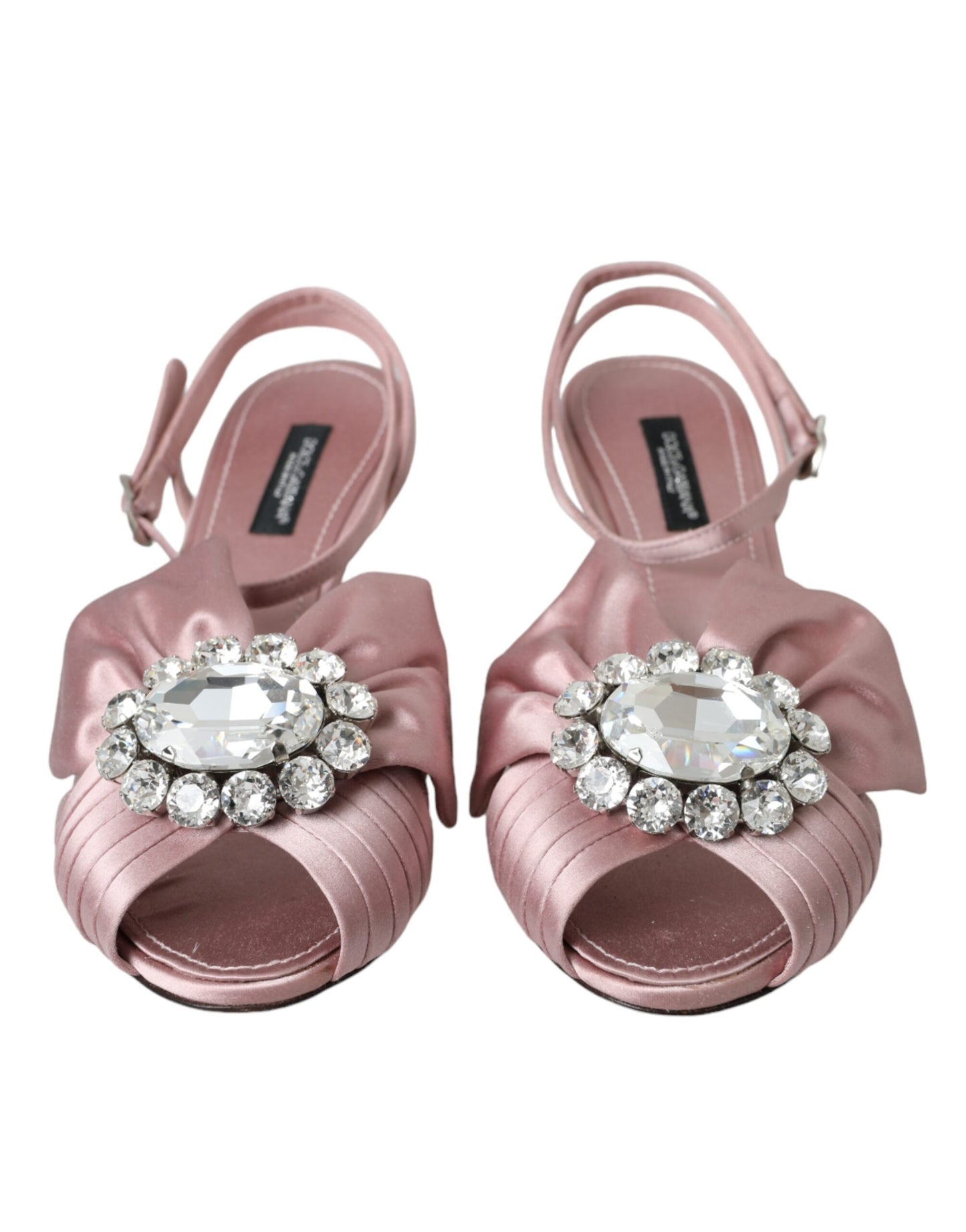 - Pink Keira Crystal Heels Sandals Shoes