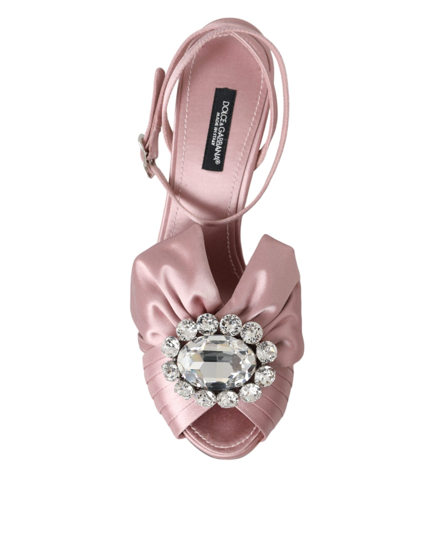 - Pink Keira Crystal Heels Sandals Shoes