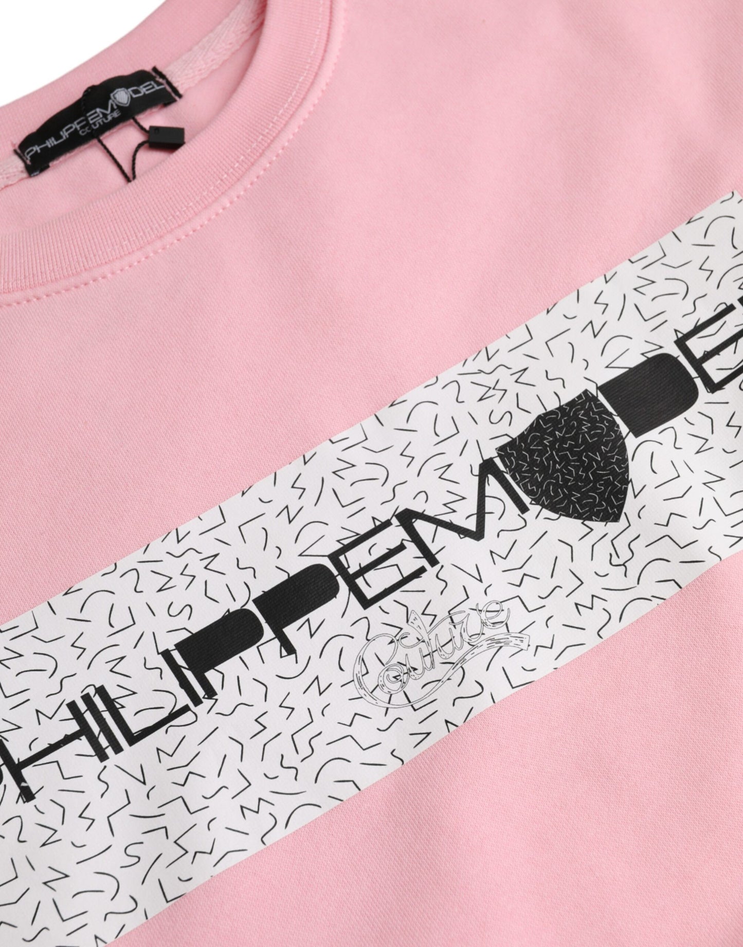Pink Cotton Logo Print Long Sleeves Pullover Sweater - The Luxe Alliance