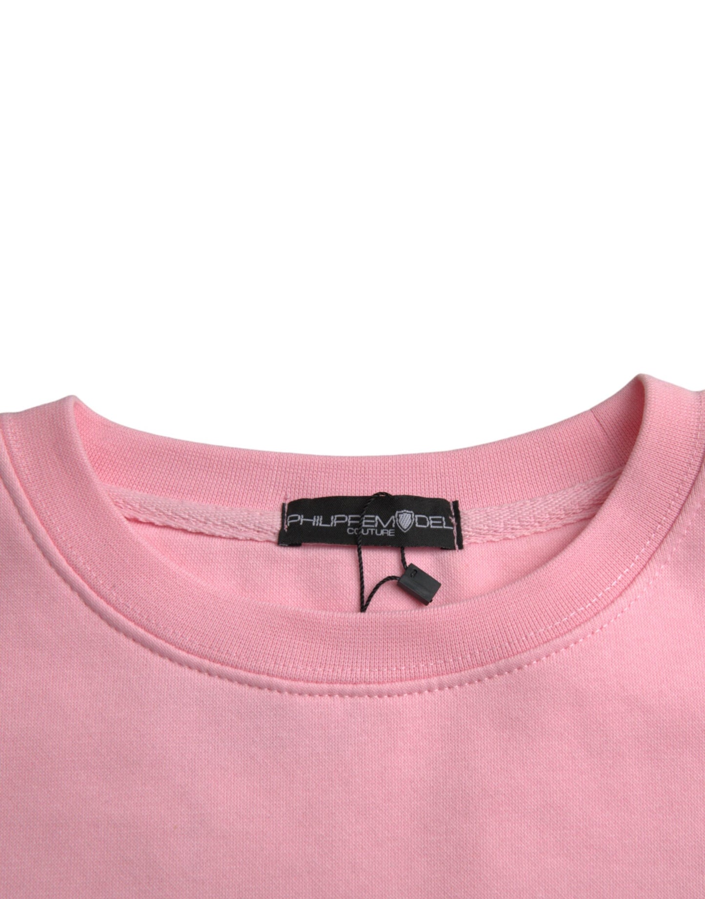 Pink Cotton Logo Long Sleeves Pullover Sweater - The Luxe Alliance