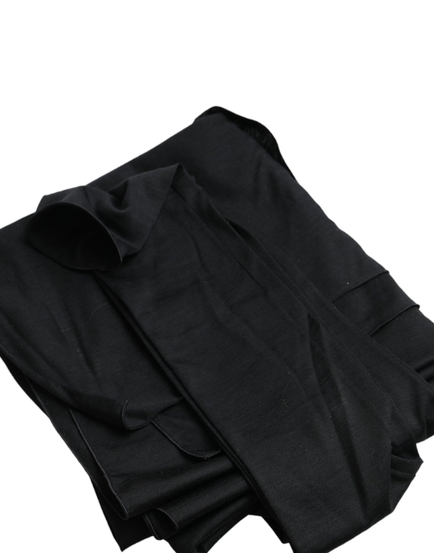 - Black Wool Cutout Asymmetric Long Sleeve Top