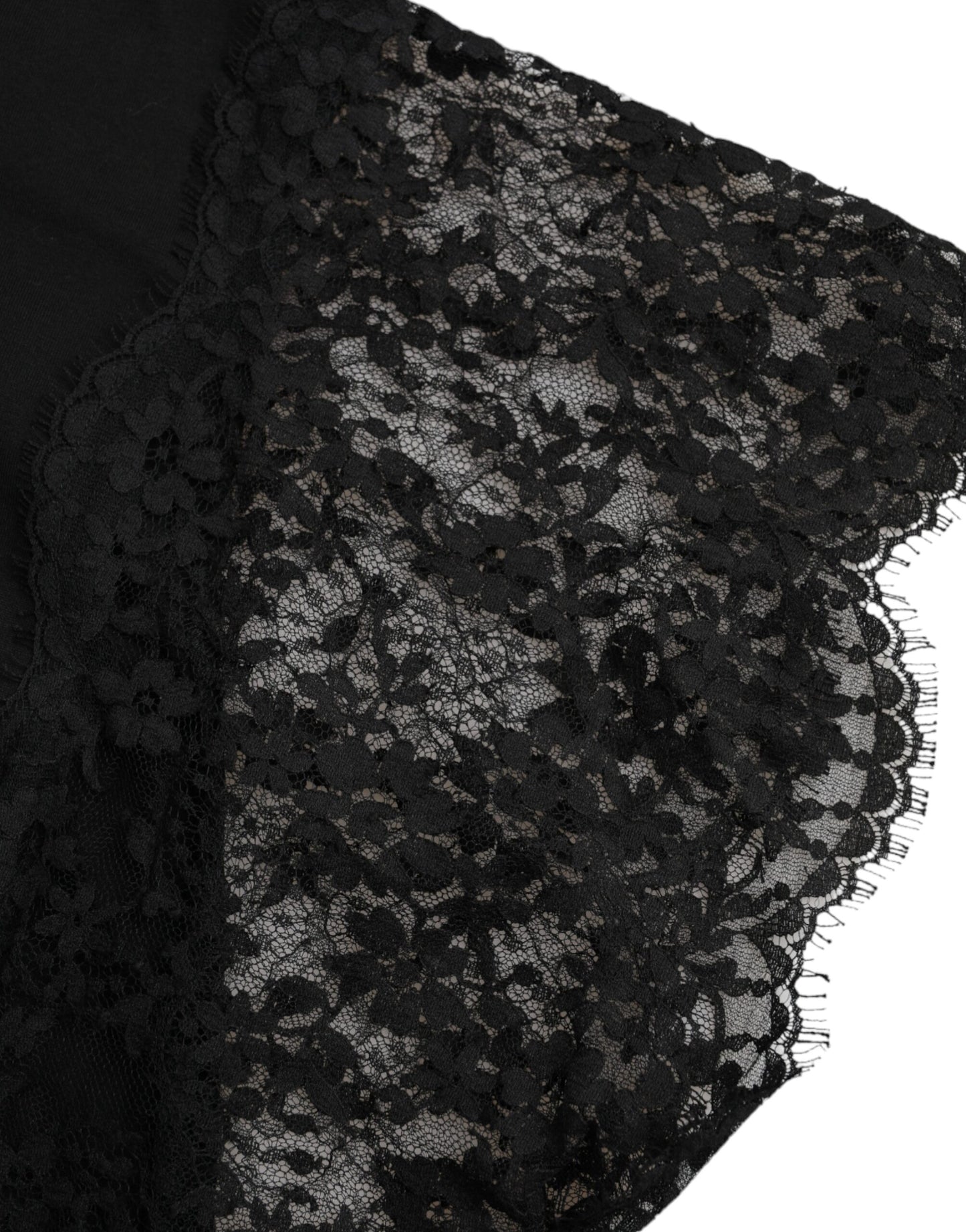 Black Sacred Heart Print Cotton Lace T-shirt - The Luxe Alliance