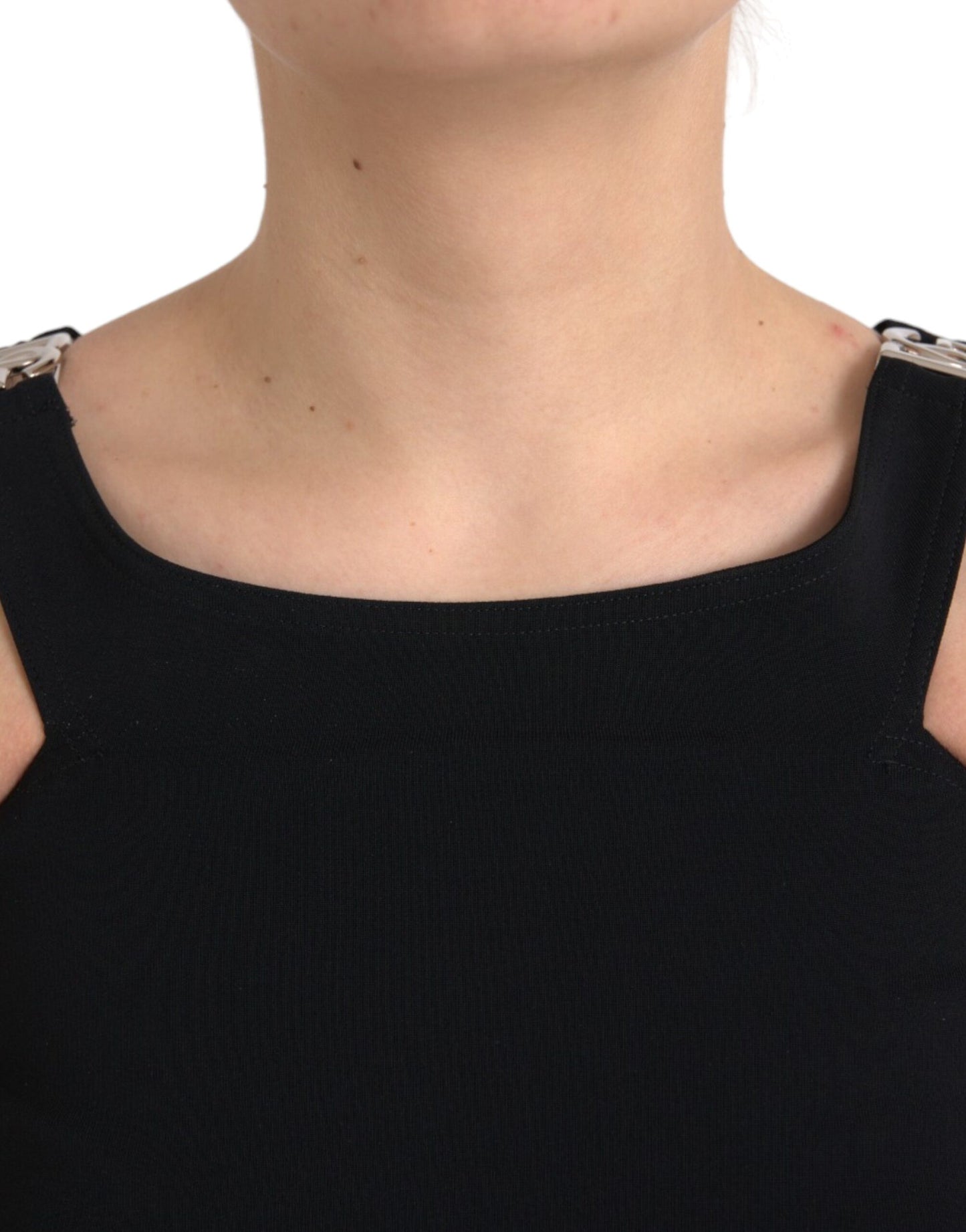 - Black Sleeveless Round Neck Cropped Tank Top