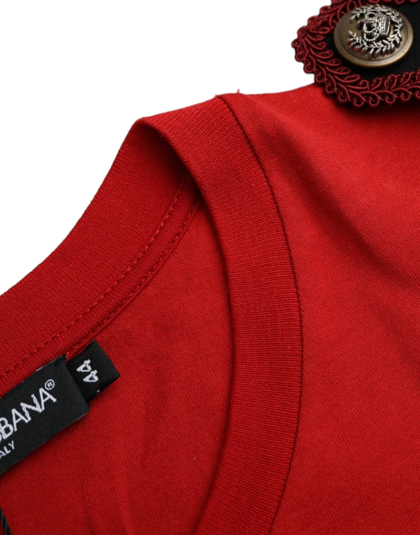 - Red Cotton Graphic Print Crew Neck T-shirt