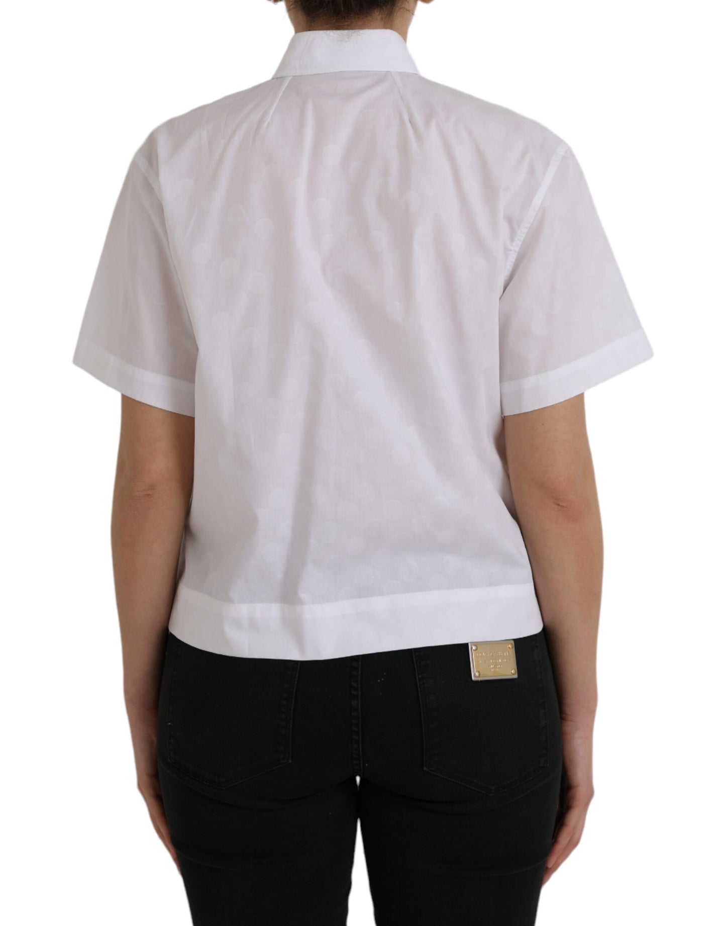 - White Collared Short Sleeve Polo Shirt Top