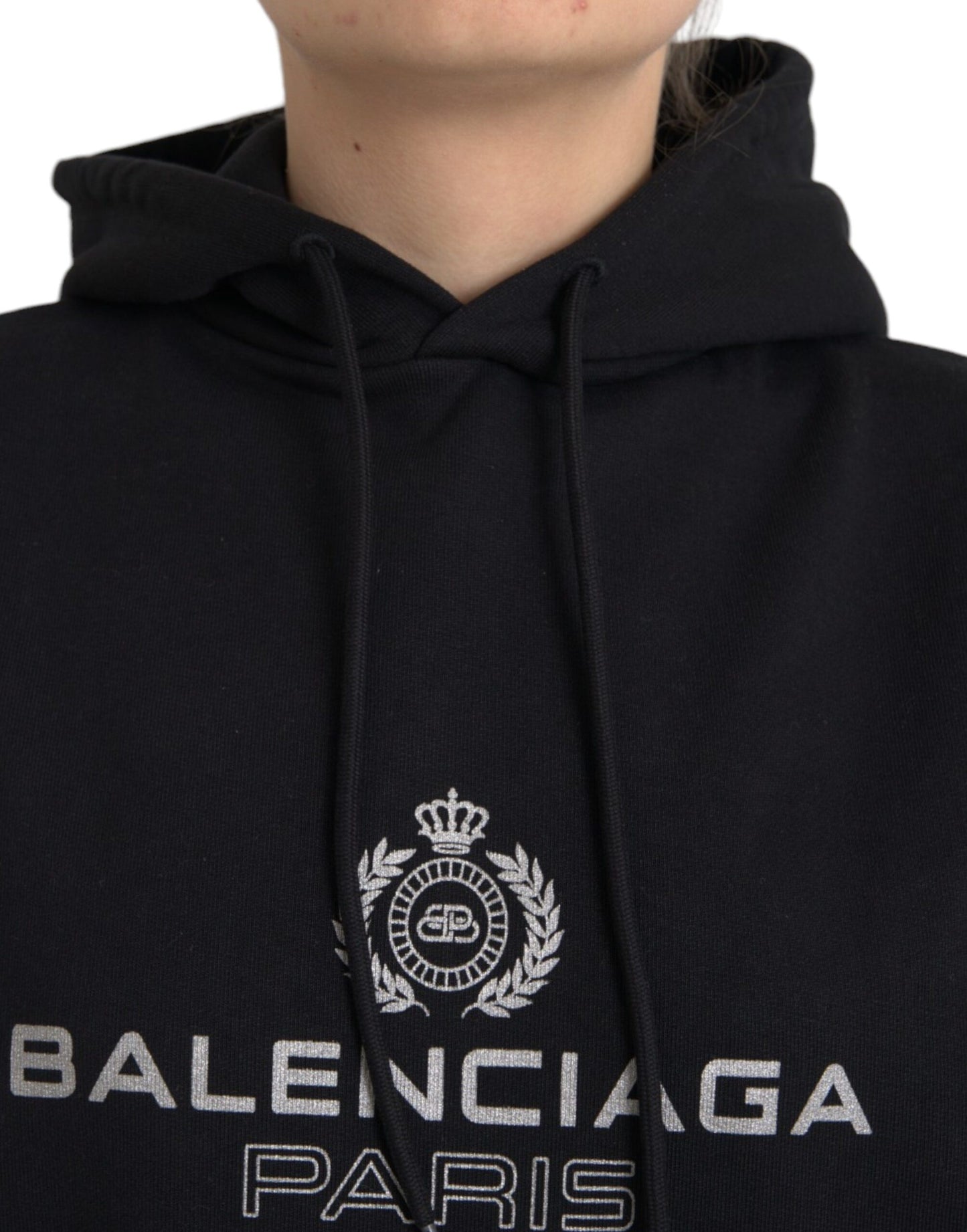 - Black Cotton Logo Hooded Pullover Sweatshirt Sweater