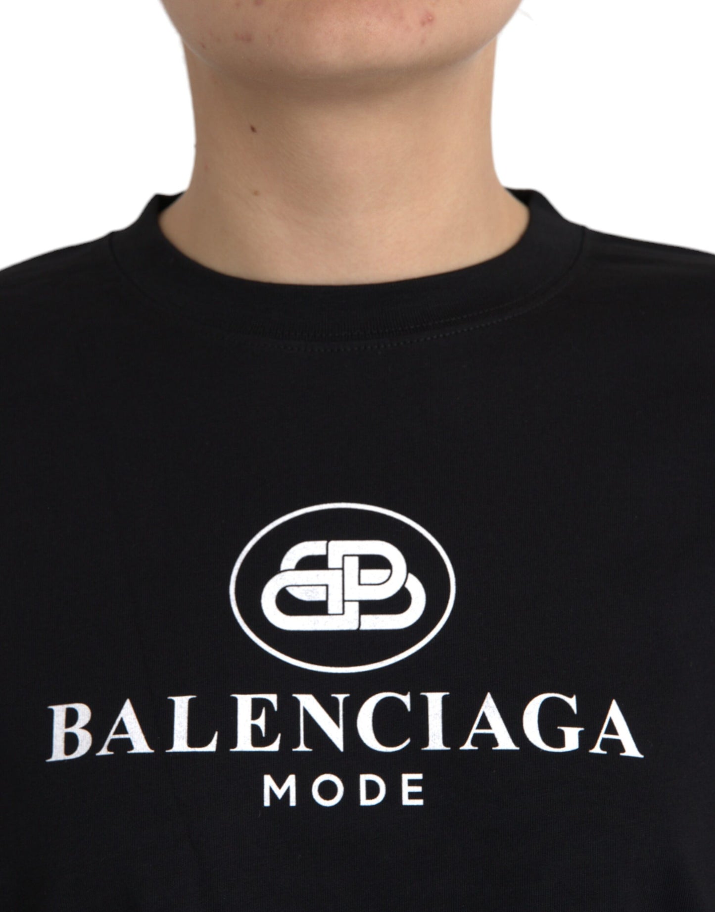 - Black Cotton Logo Crew Neck Short Sleeves T-shirt