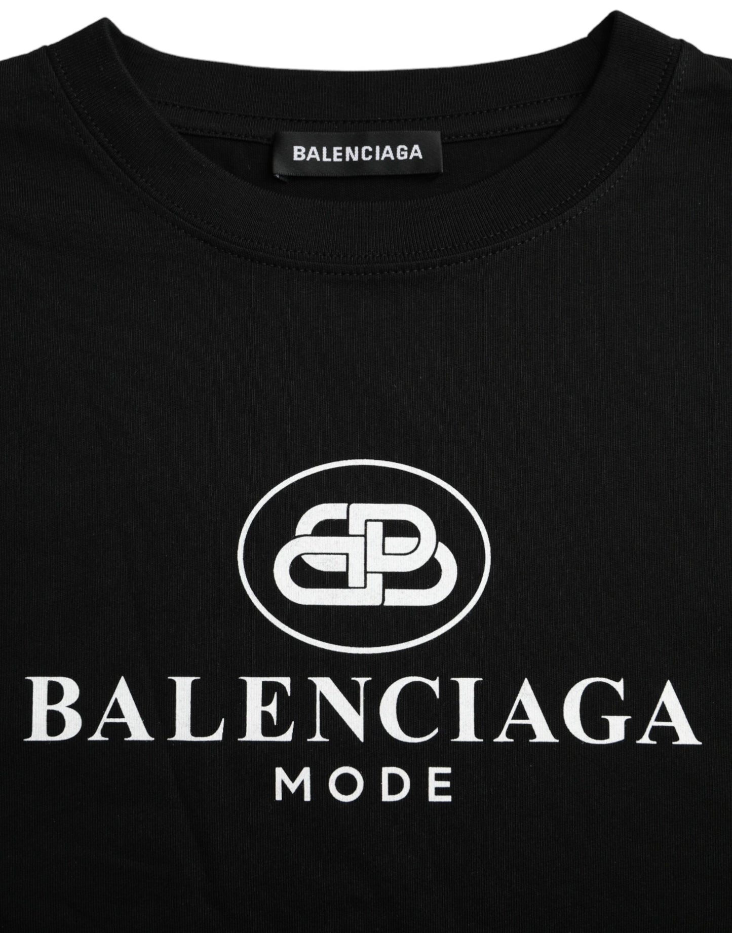 - Black Cotton Logo Crew Neck Short Sleeves T-shirt