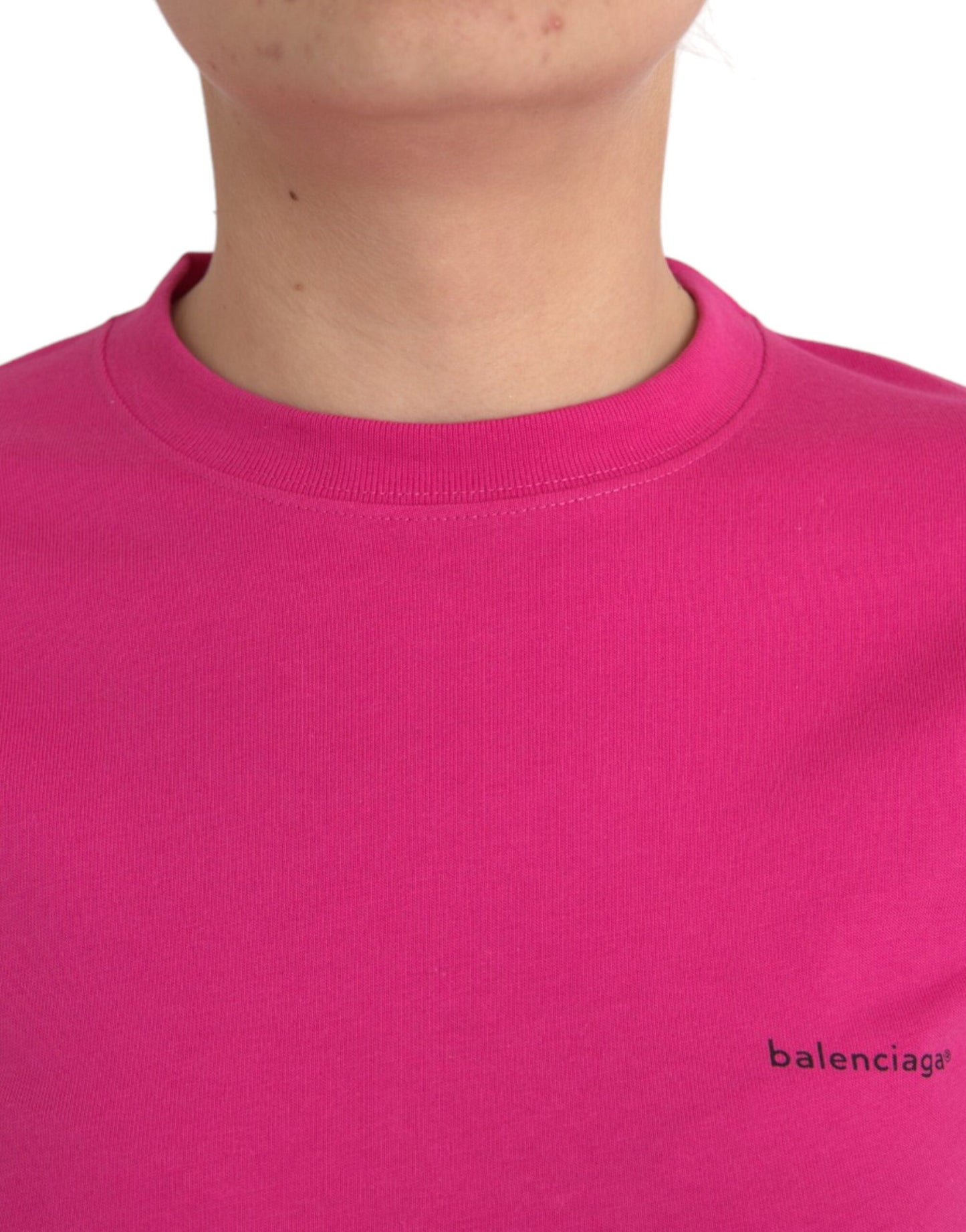 - Pink Cotton Crew Neck Short Sleeves Tee T-shirt