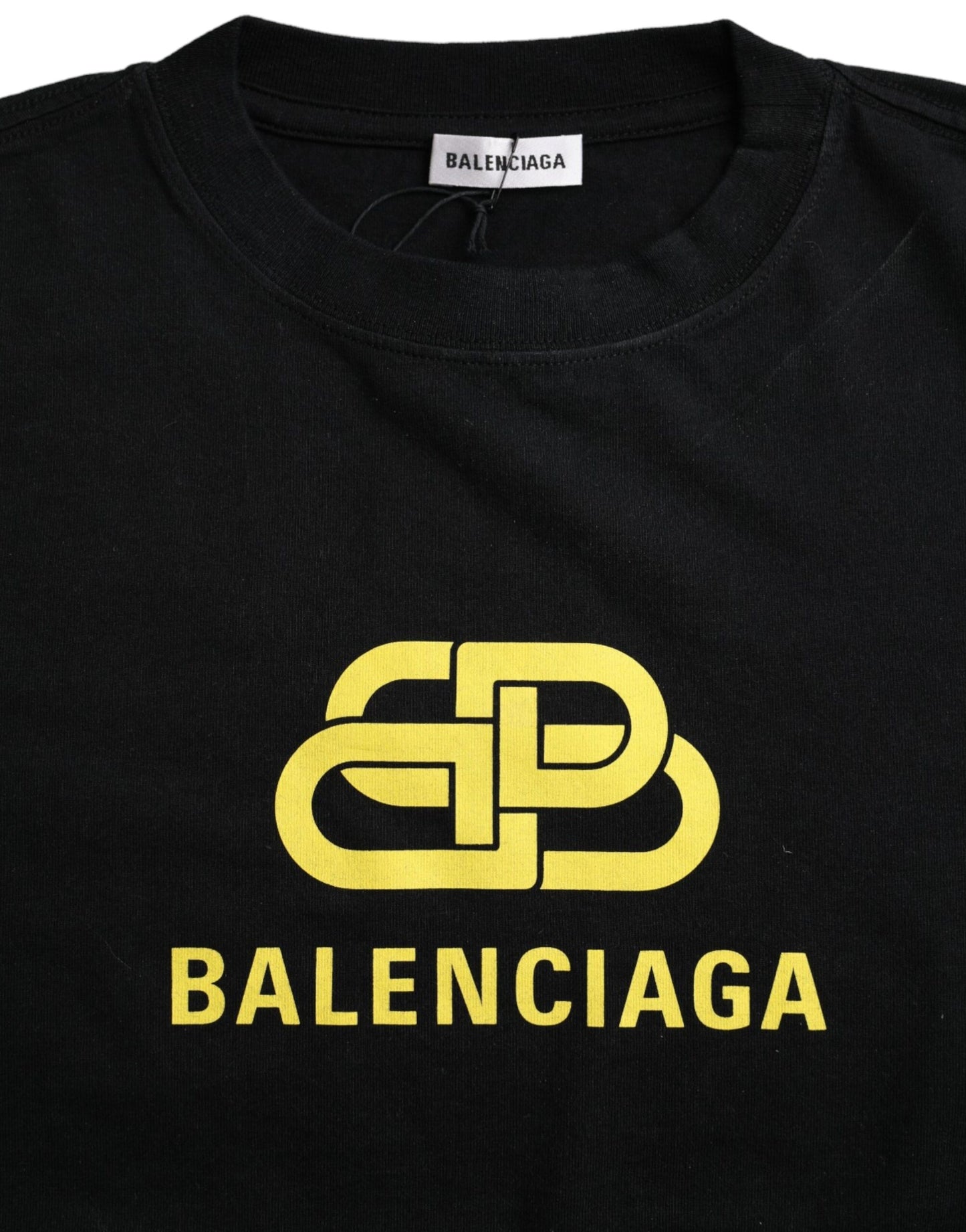 - Black Cotton Logo Print Crew Neck Short Sleeves T-shirt