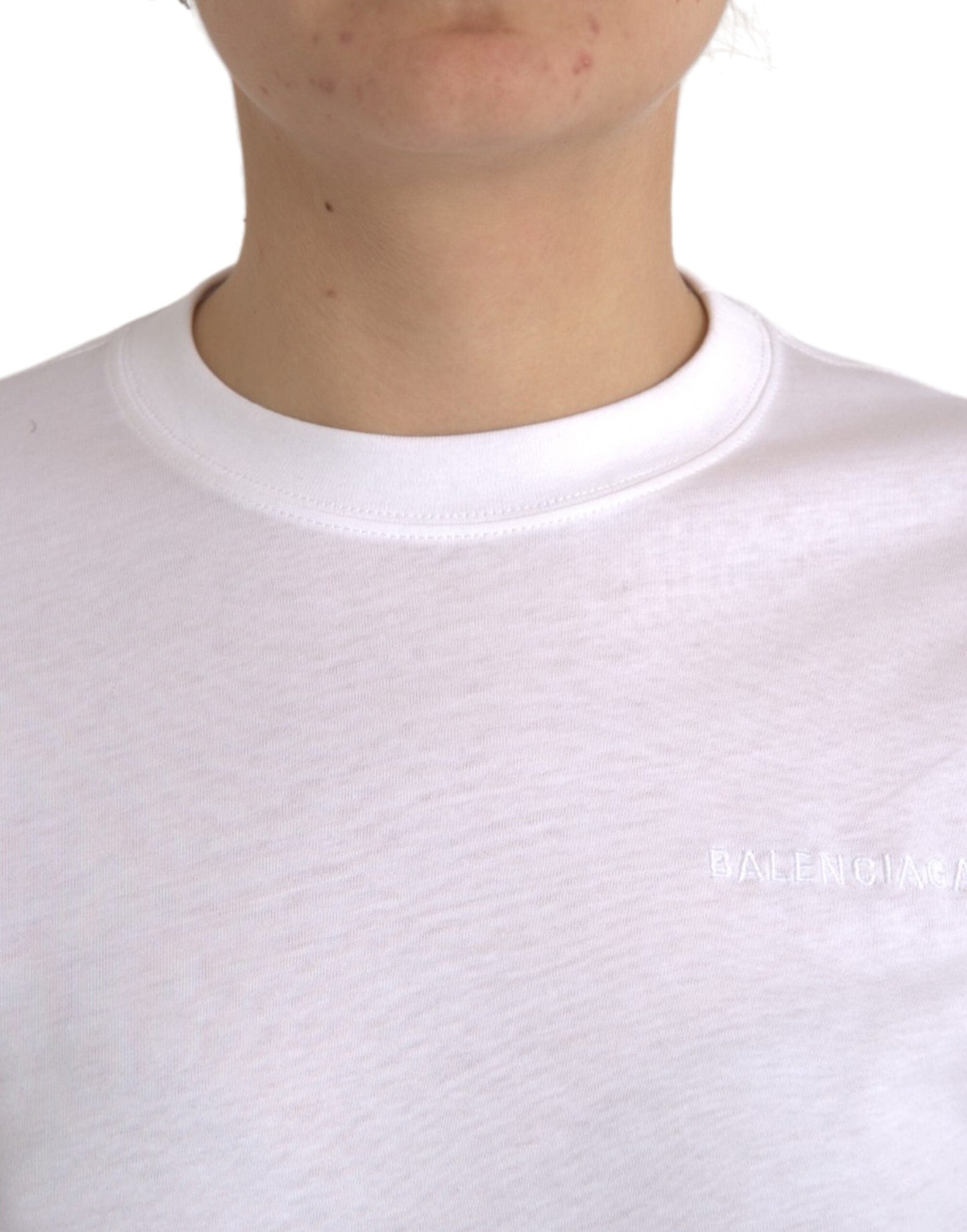 - White Cotton Crew Neck Short Sleeves T-shirt