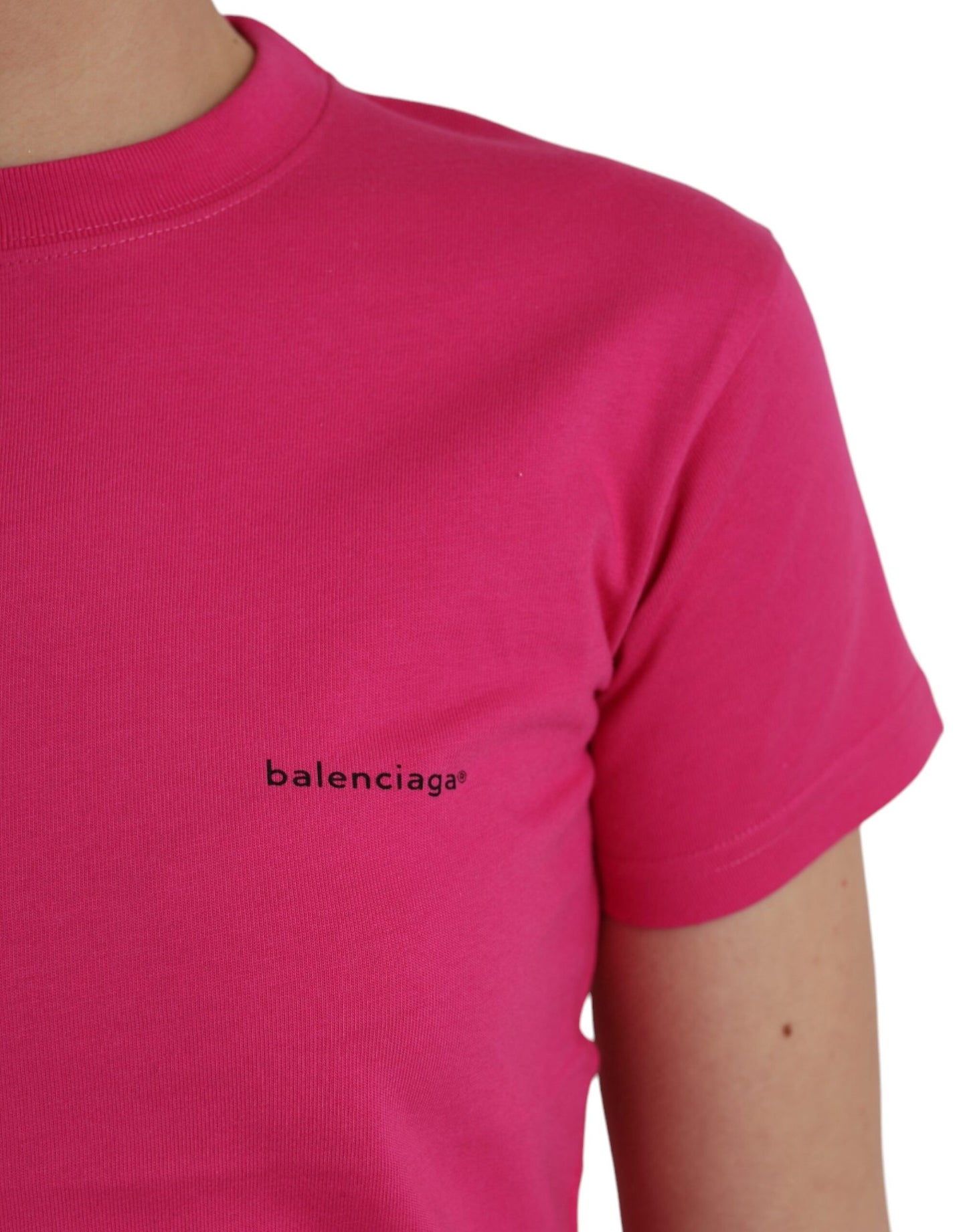 - Pink Cotton Crew Neck Short Sleeves Tee Top T-shirt