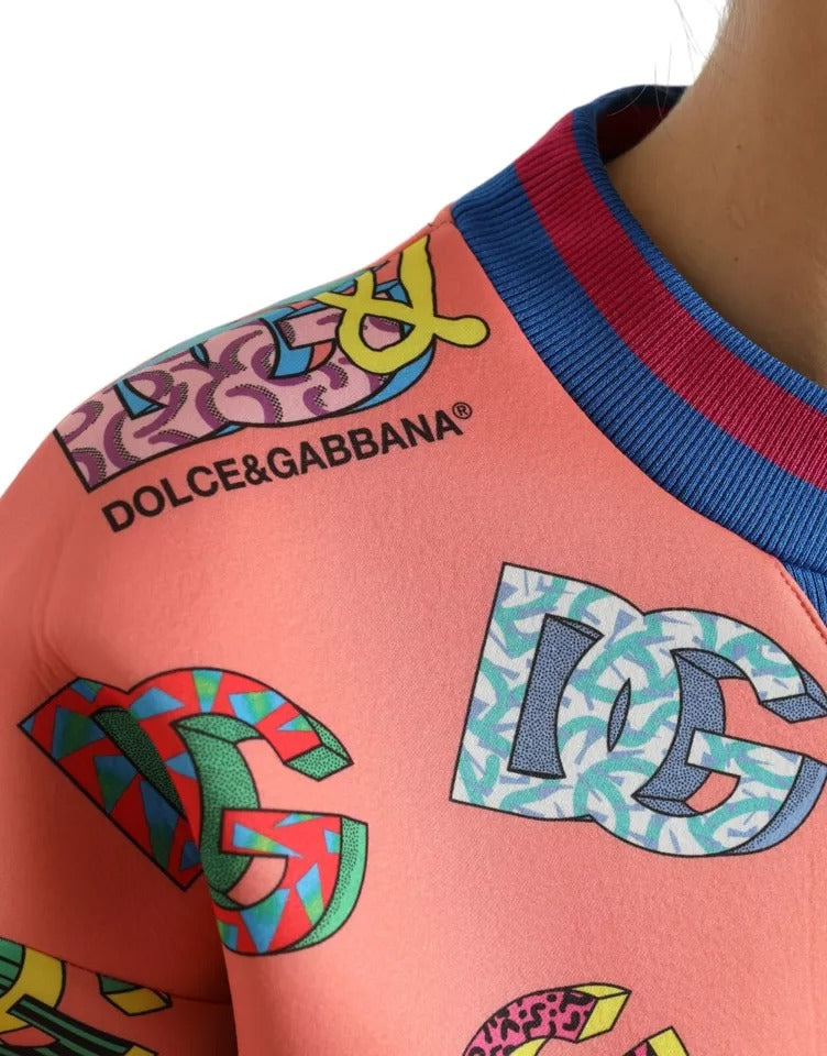 Dolce & Gabbana Salmon Pink Logo Print Sweatshirt